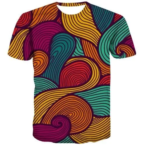 Psychedelic T-shirt Men Abstract T-shirts Graphic Dizziness Tshirts Novelty Colorful Tshirt Anime Harajuku Tshirts Cool