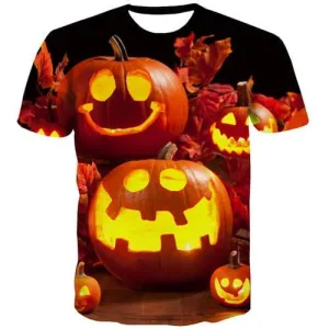 Pumpkin T-shirt Men Halloween Tshirts Novelty Flame Tshirts Cool Terror Tshirt Anime Funny T shirts Funny Short Sleeve summer