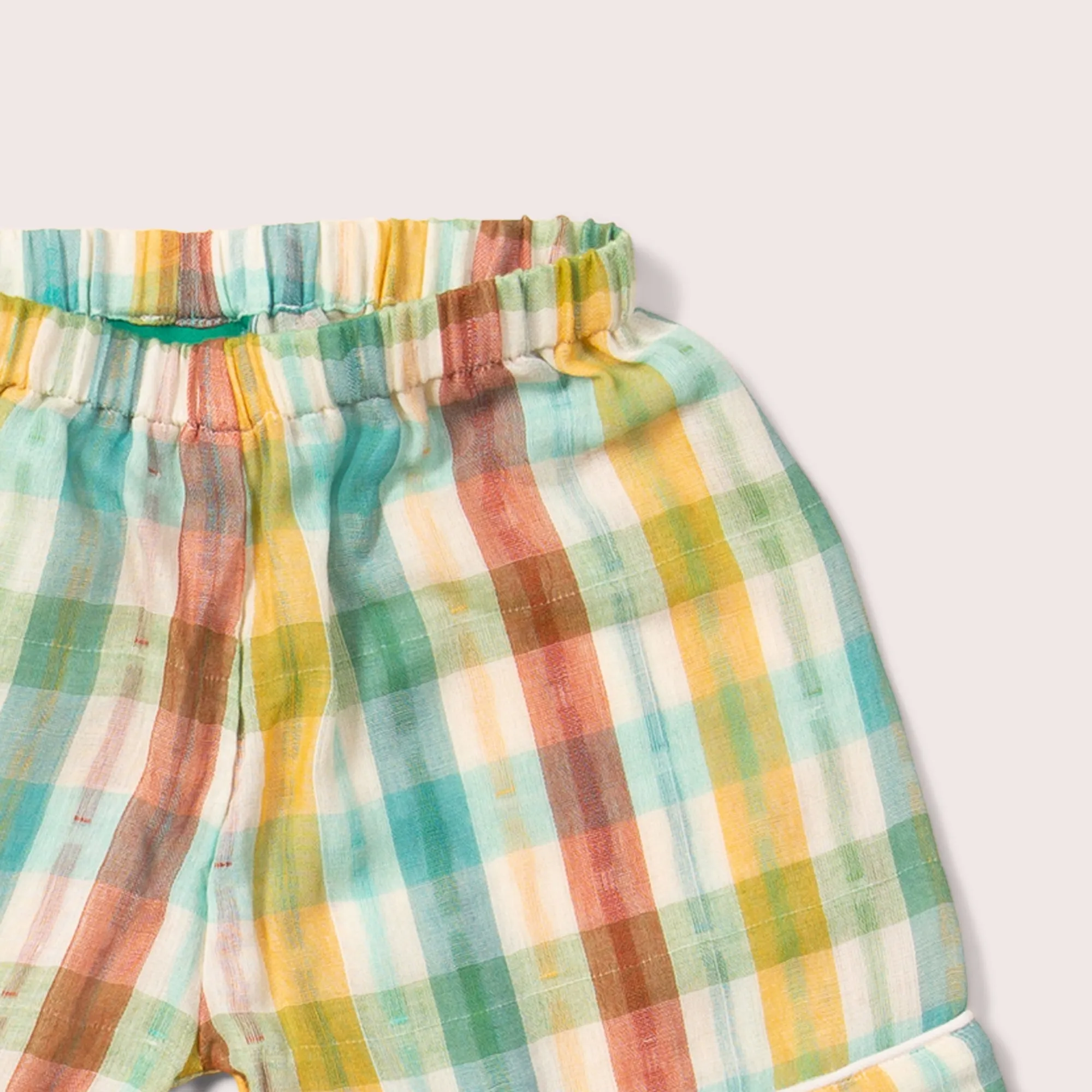 Rainbow Double Cloth Button Through Pyjamas Short Set