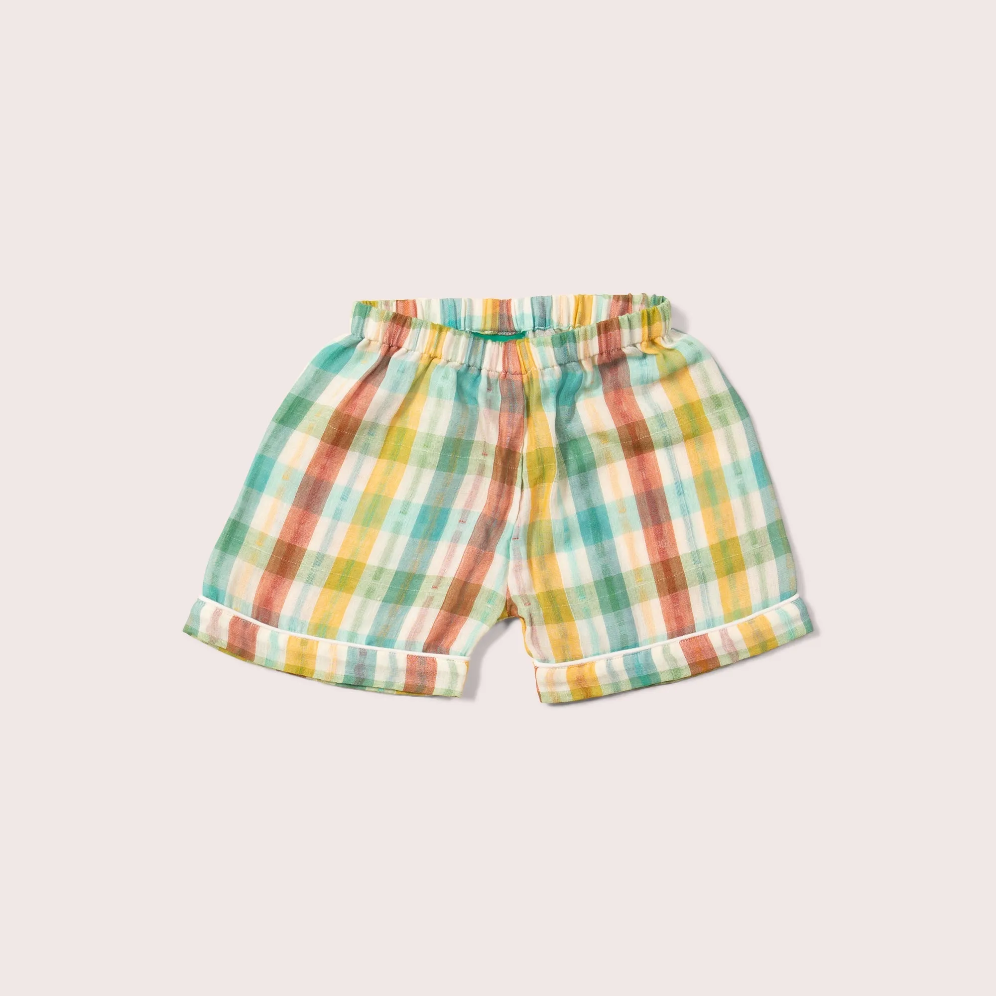 Rainbow Double Cloth Button Through Pyjamas Short Set