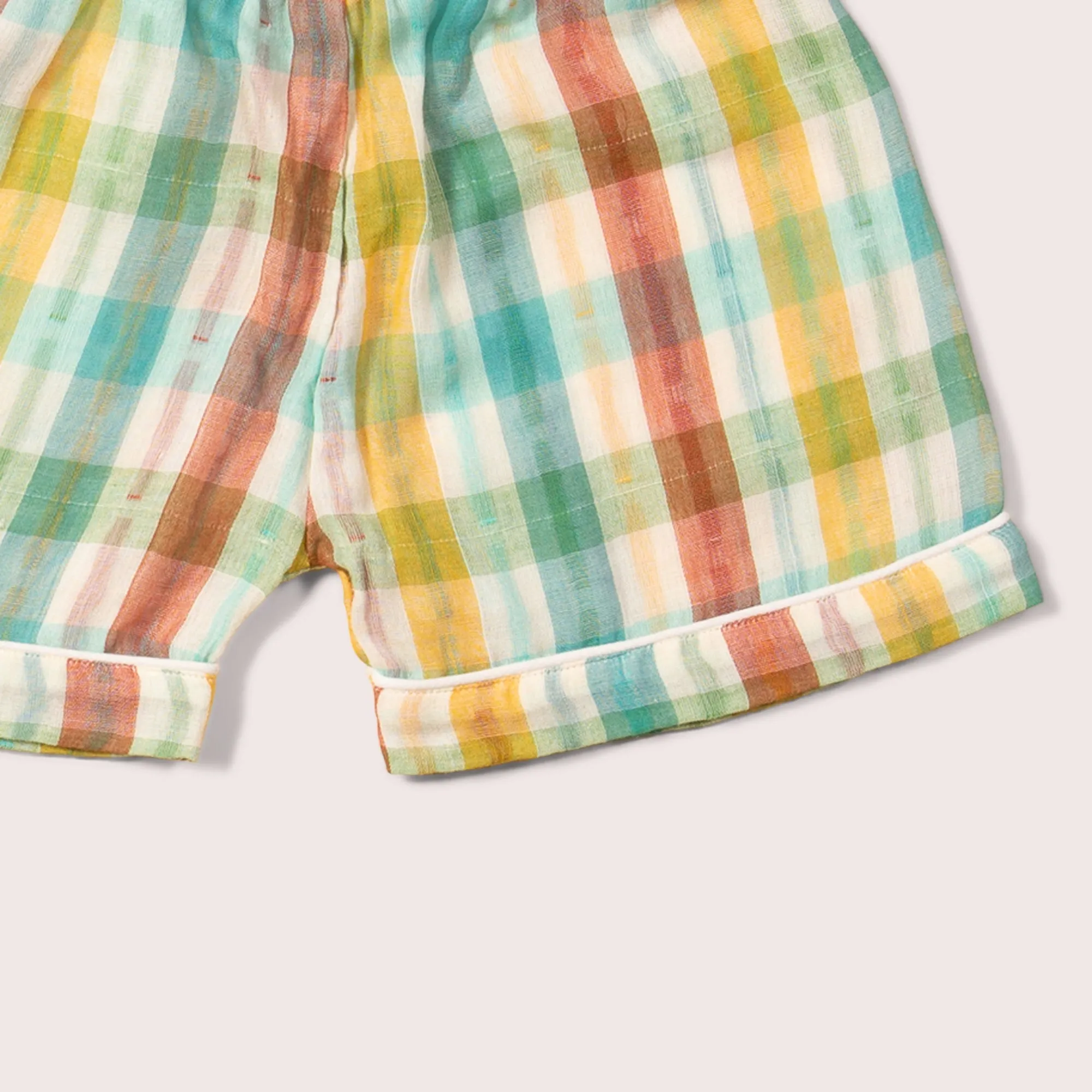 Rainbow Double Cloth Button Through Pyjamas Short Set