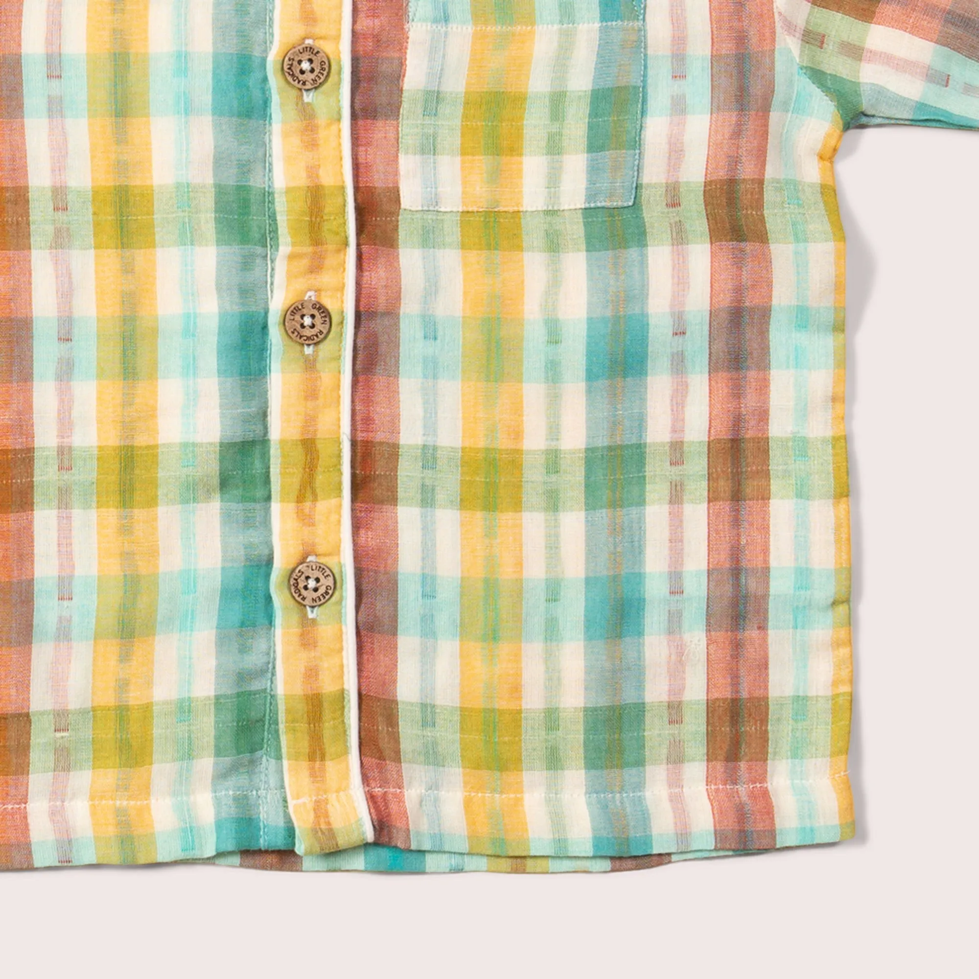 Rainbow Double Cloth Button Through Pyjamas Short Set