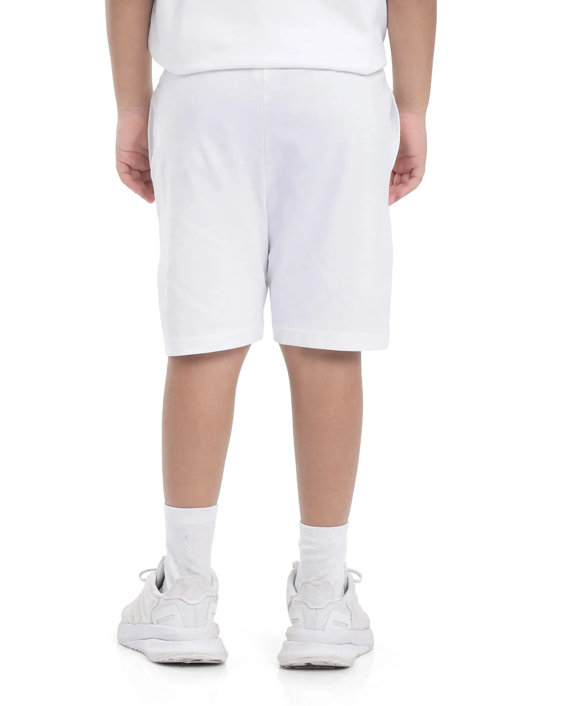 Rare Ones Kids Kam White Cotton Pigment Print Shorts