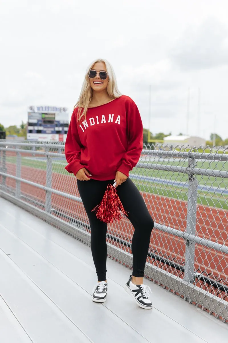 Red Indiana Boat Neck Sweatshirt - FINAL SALE