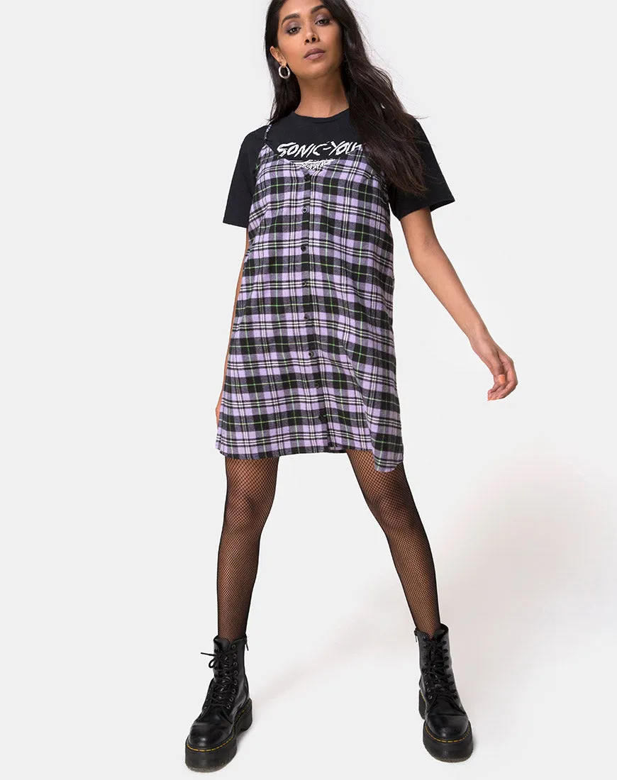 Sanna Slip Dress in Plaid Lilac