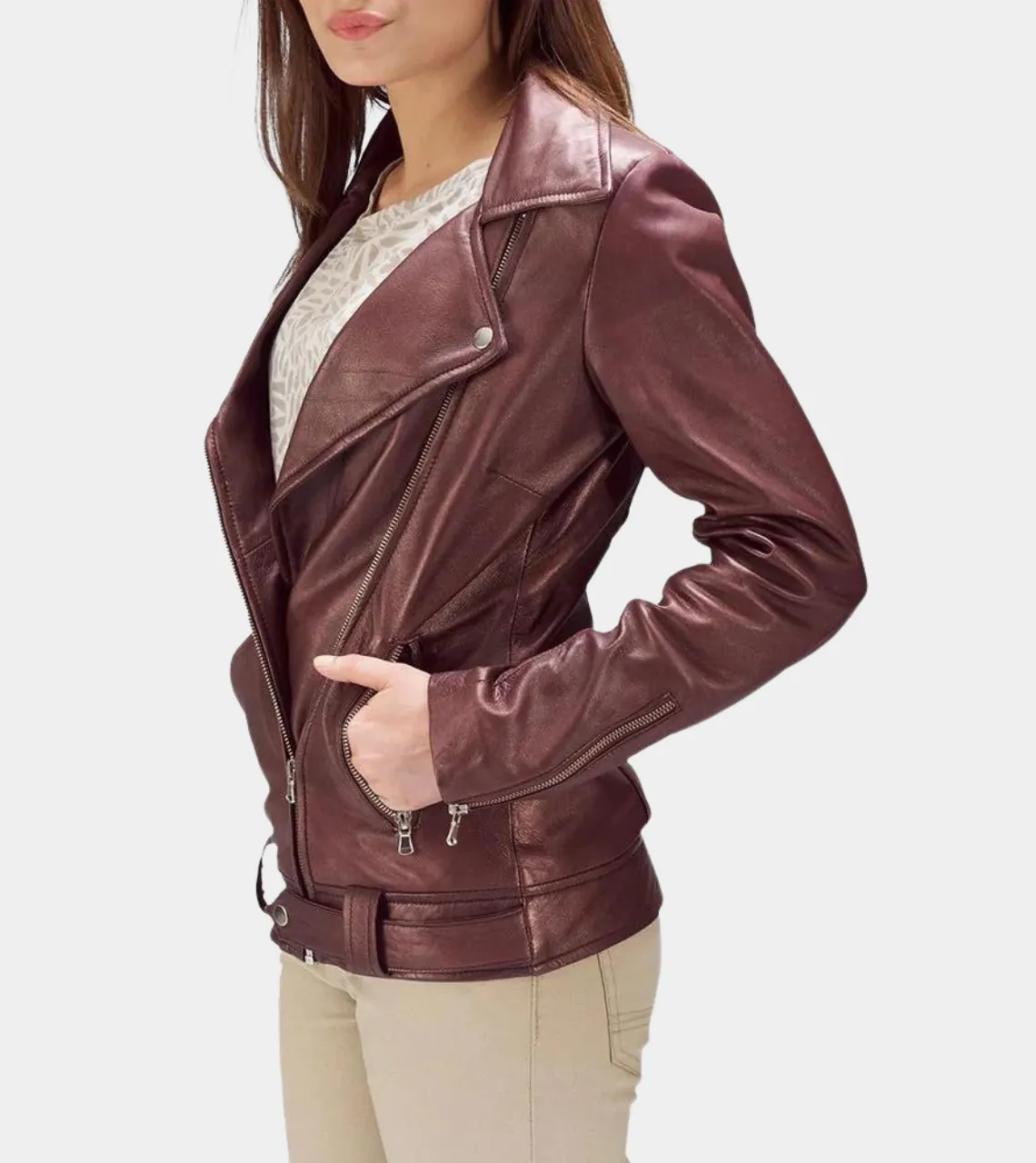 Saunders Women's Biker Leather Jacket