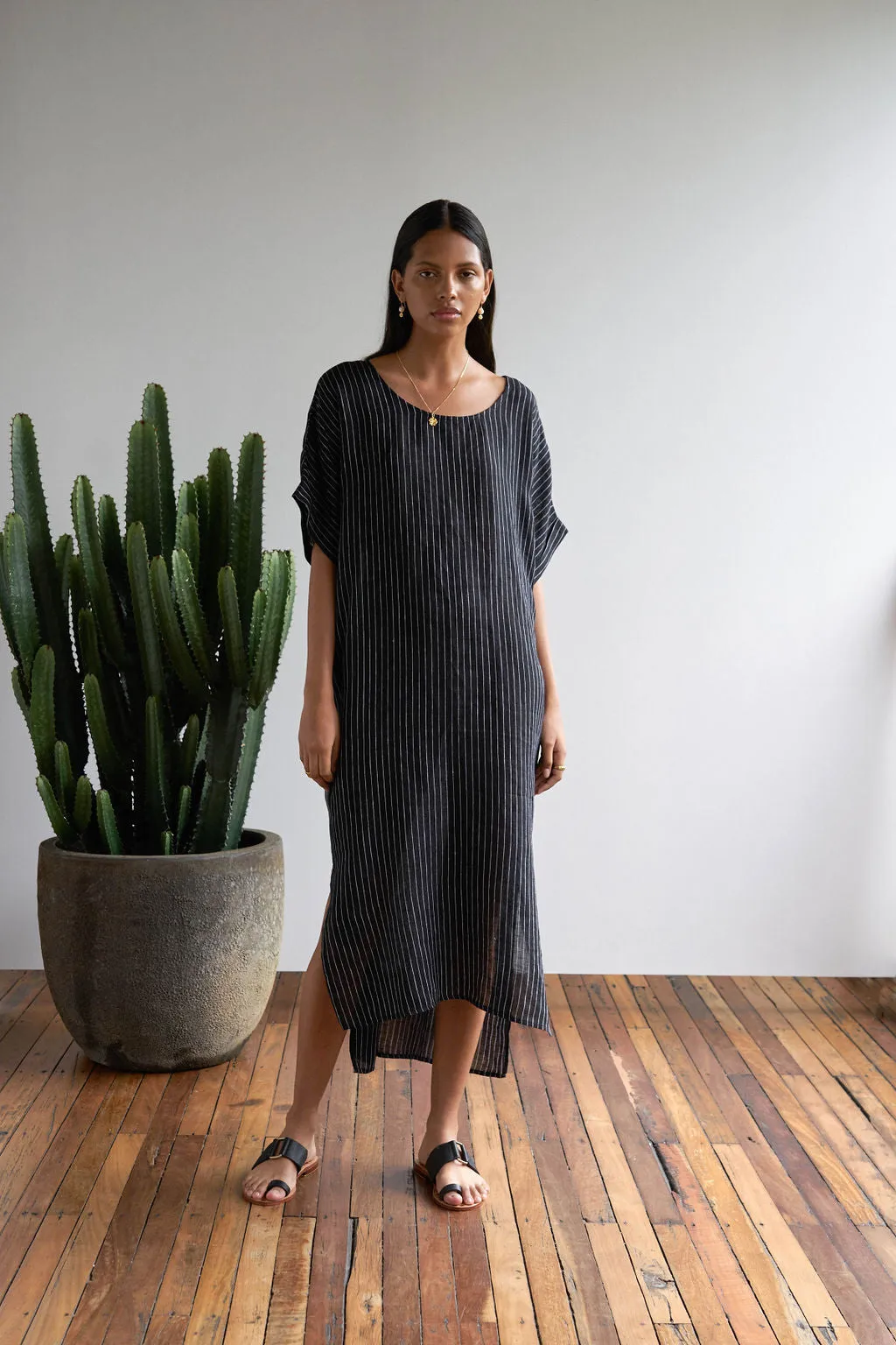 SEASIDE DRESS BLACK STRIPE