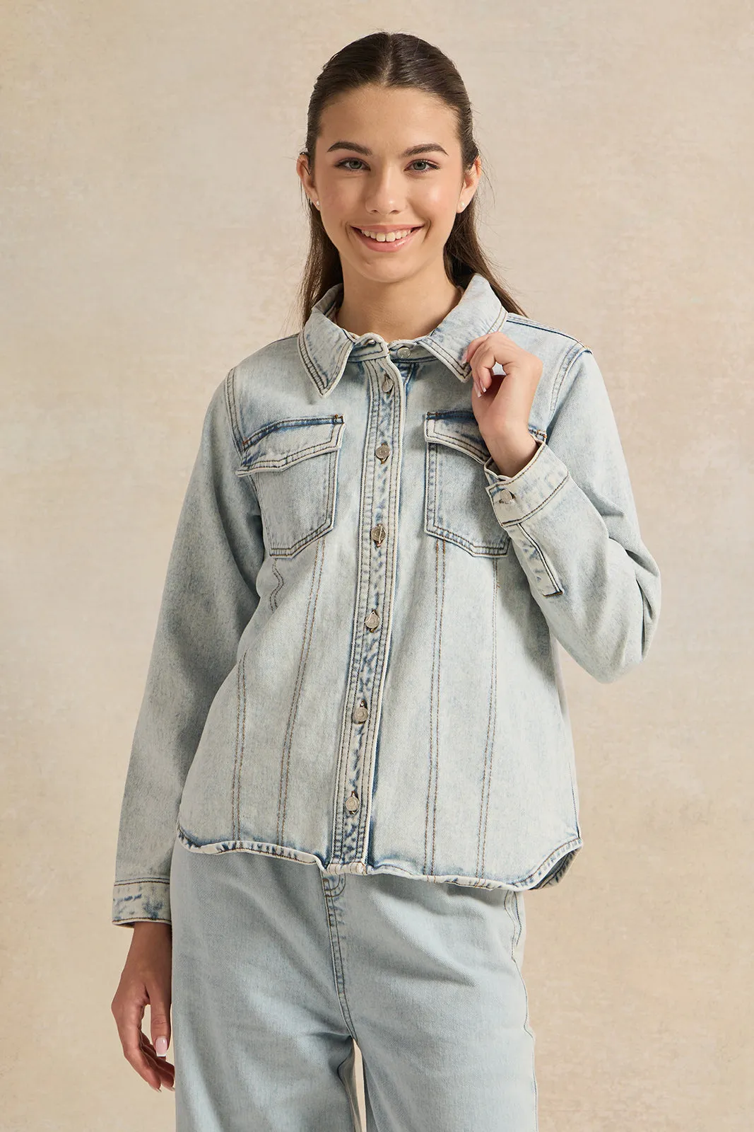 Senior Girls Blue Denim Jacket