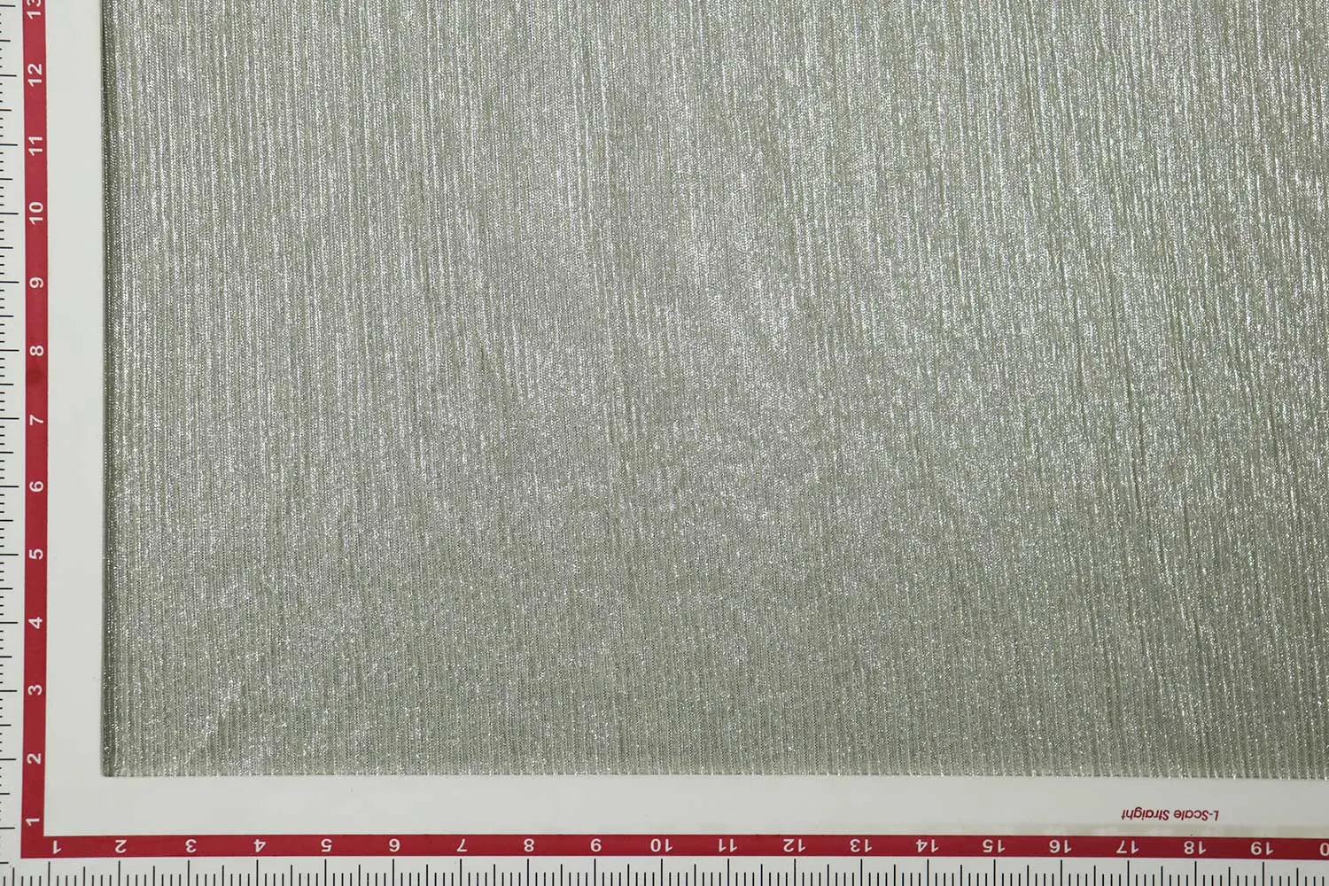 Silver Foil on Cream Foil Printed Pleated Knit Fabric