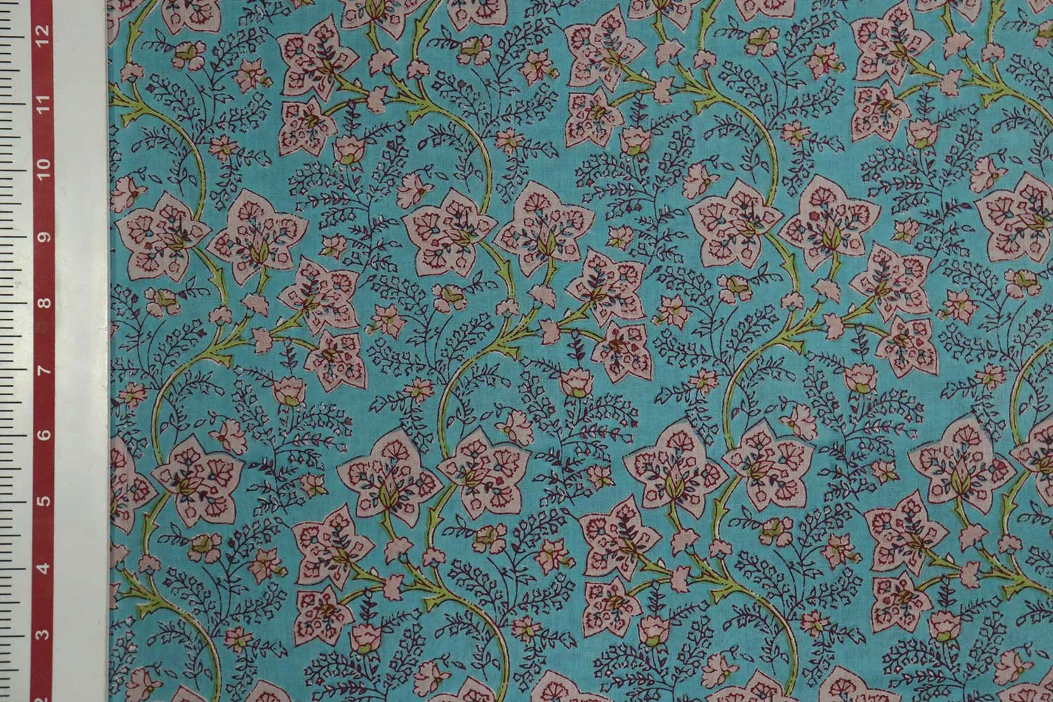 Sky Blue Traditional Cotton Cambric Fabric