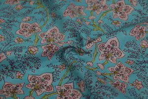 Sky Blue Traditional Cotton Cambric Fabric