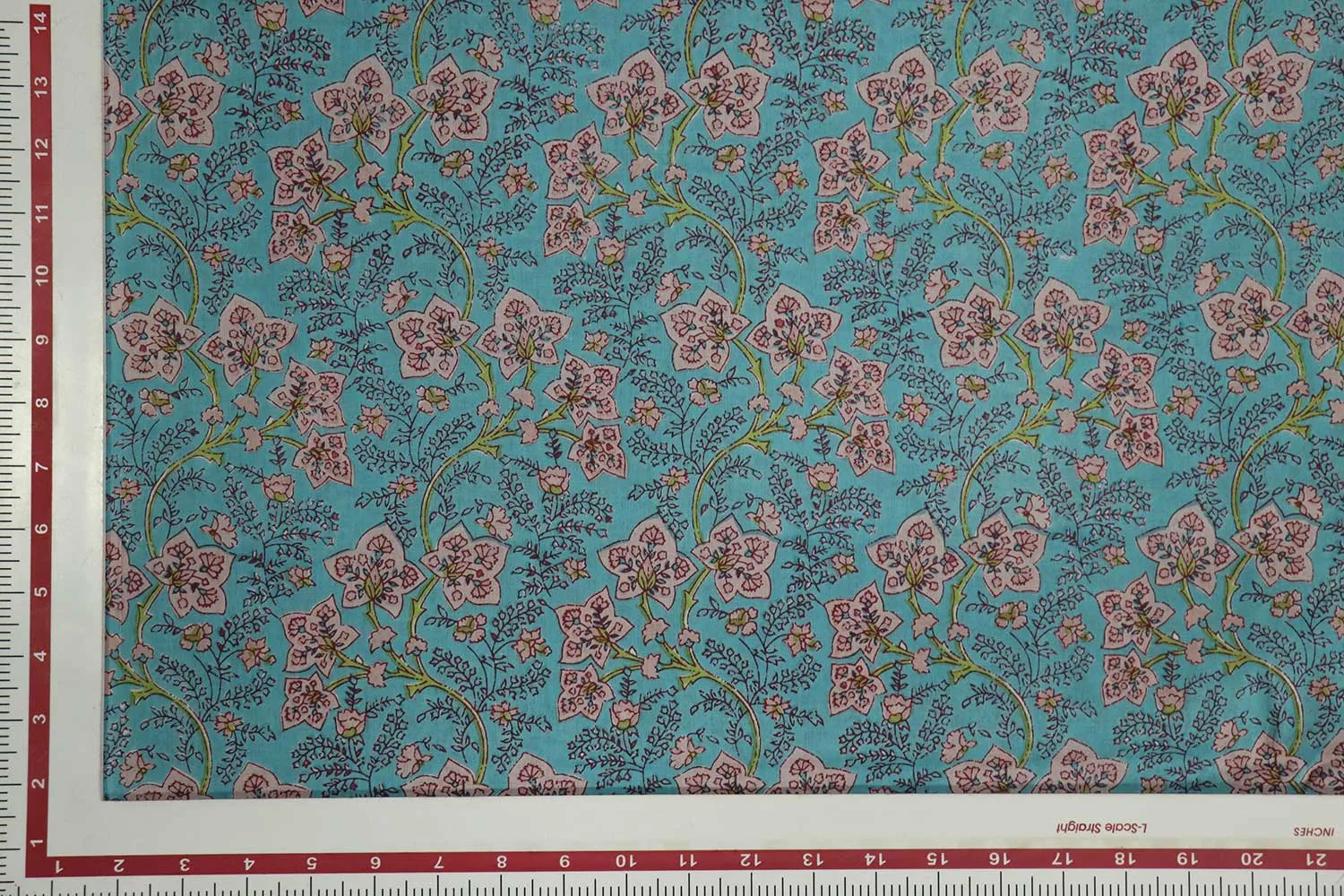 Sky Blue Traditional Cotton Cambric Fabric