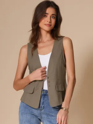 Sleeveless Lightweight Waistcoat Linen Vest