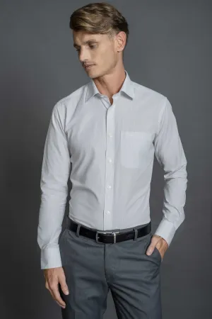 Slim Fit Long sleeves-Formal Shirts-Ash