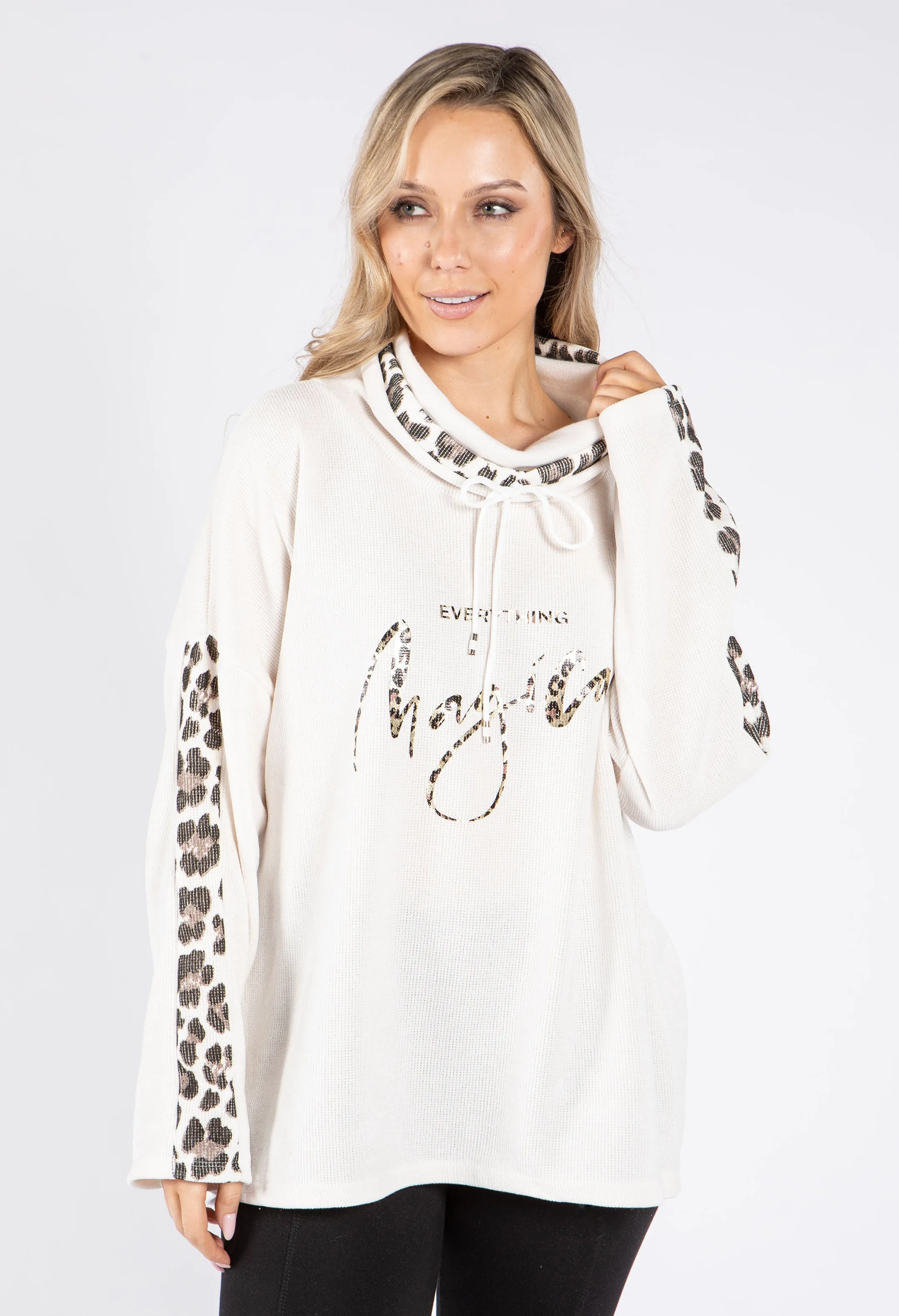 Soft Touch Tie Neck Longline Hoodie