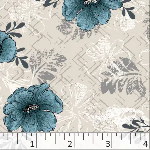 Standard Weave Large Floral Poly Cotton Dress Fabric 5988