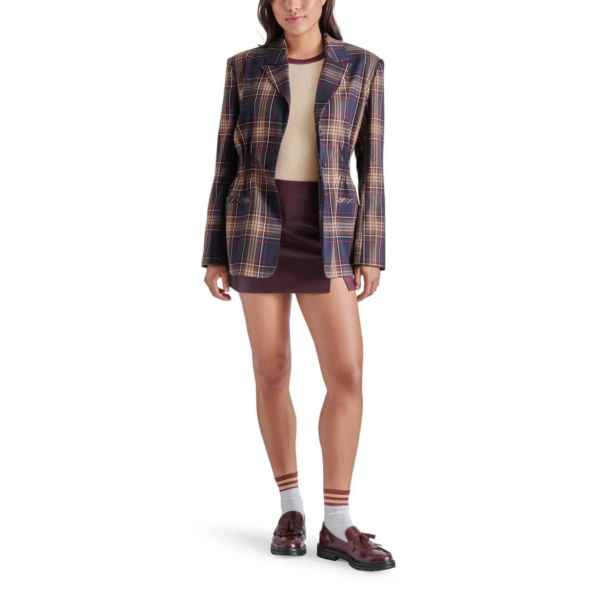 Steve Madden Frida Plaid Blazer