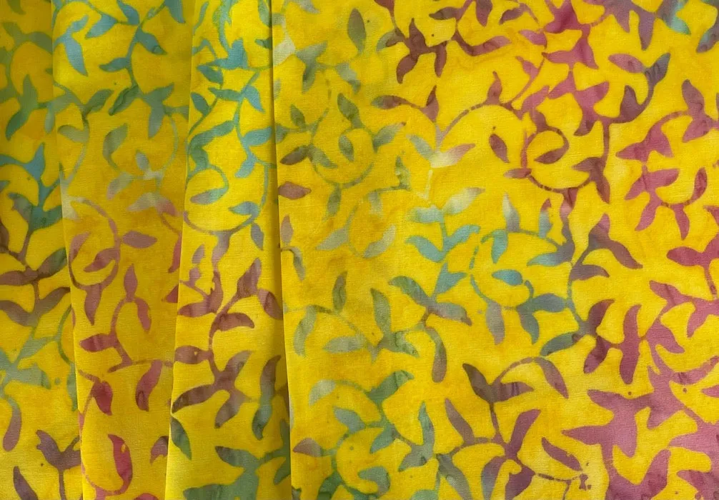 Sunny Meandering Vines Cotton Batik (Made in Indonesia)