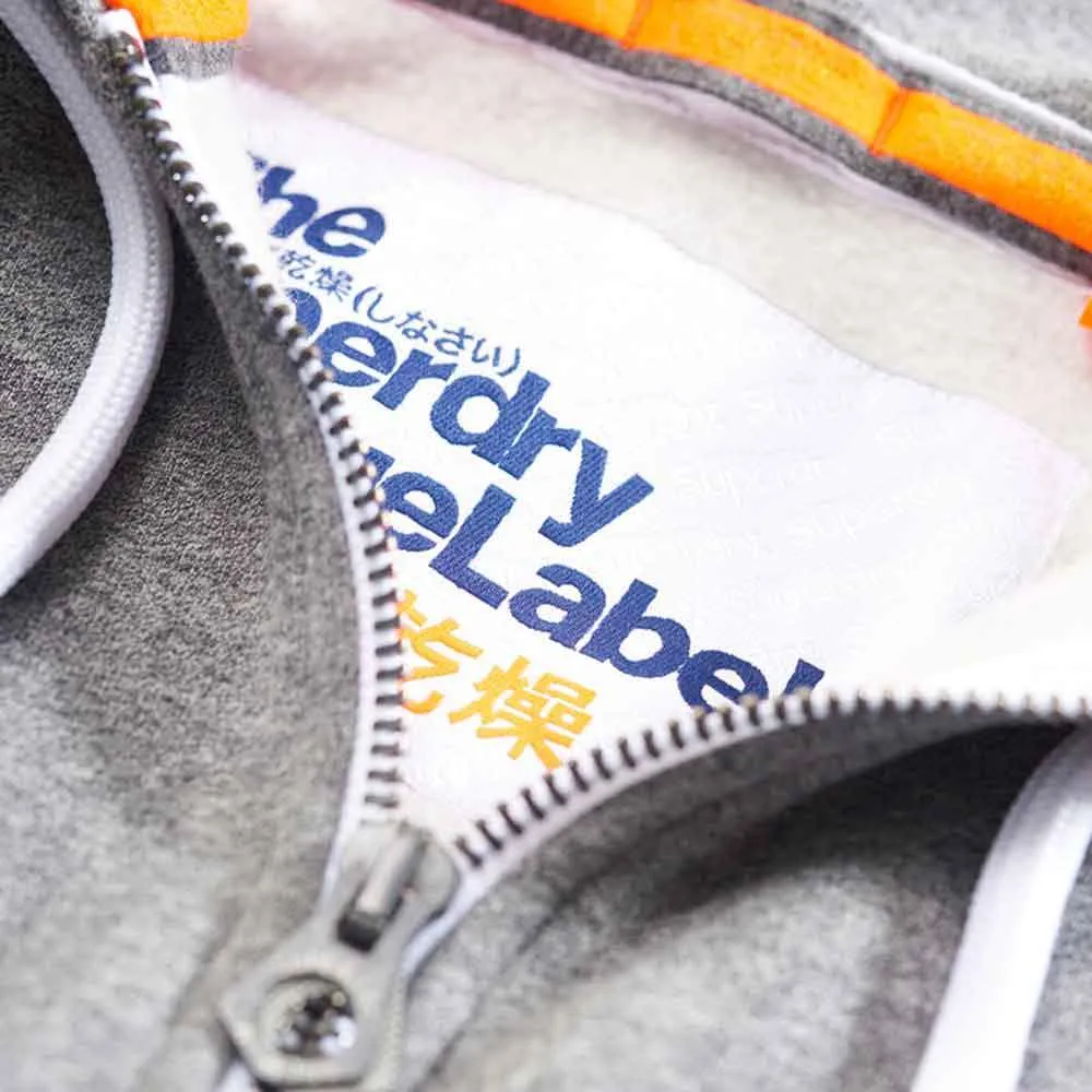 Superdry Orange Label Cali Zip Up Hoodie - Ash Grindle Grey