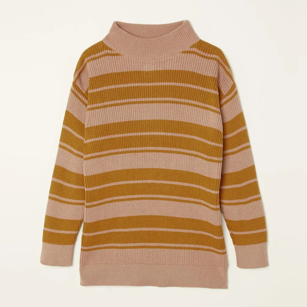 Sweater Rib Knitted Amber Stripe - sample