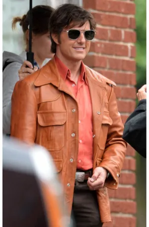 Tom Cruise American Made Movie  Leather Jacket