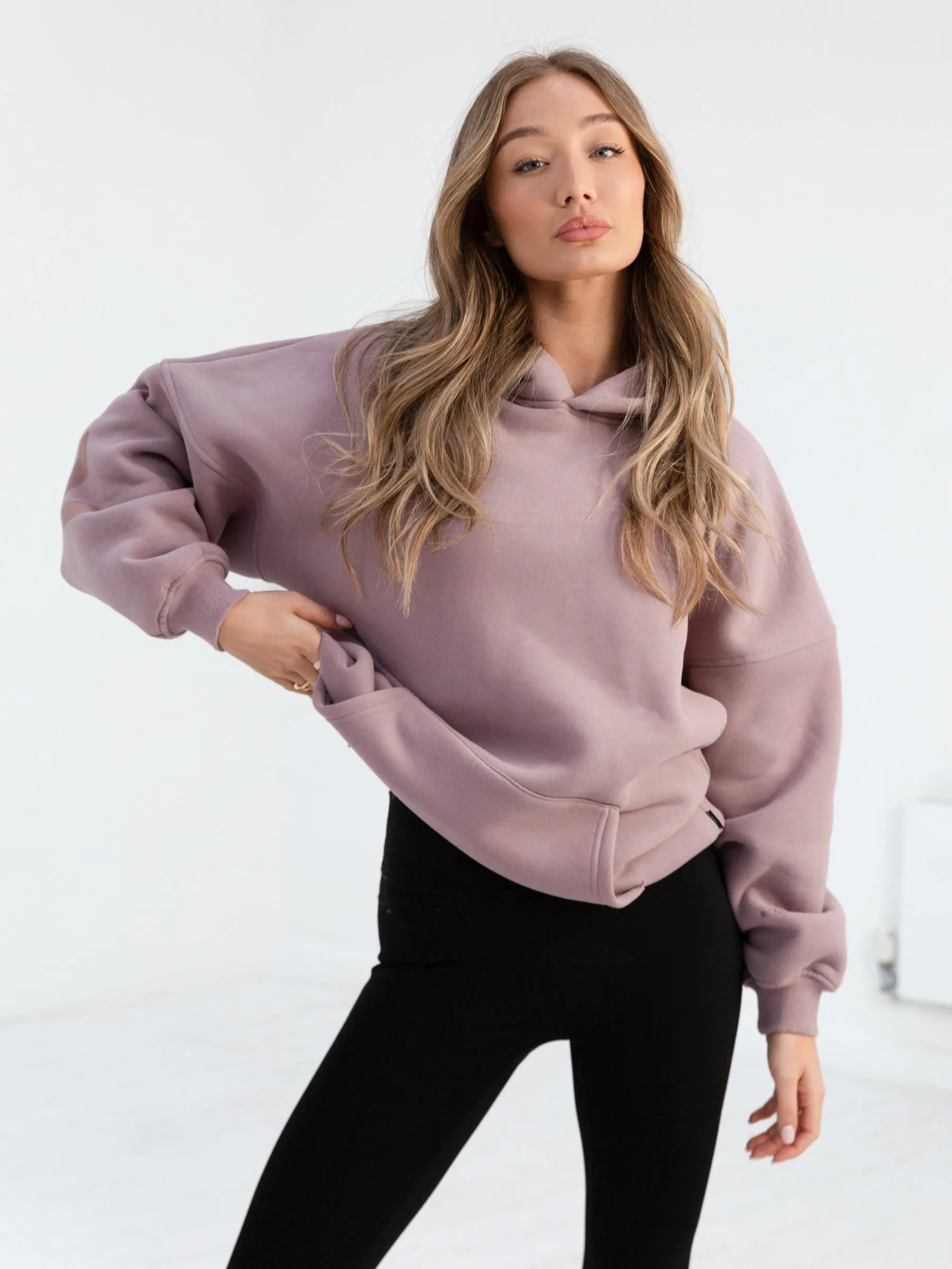 Tonal Isabel Oversized Hoodie - Dusty Pink