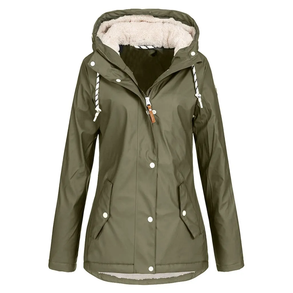 Trendy Hooded Jacket With Cap For Women's-GlamzLife