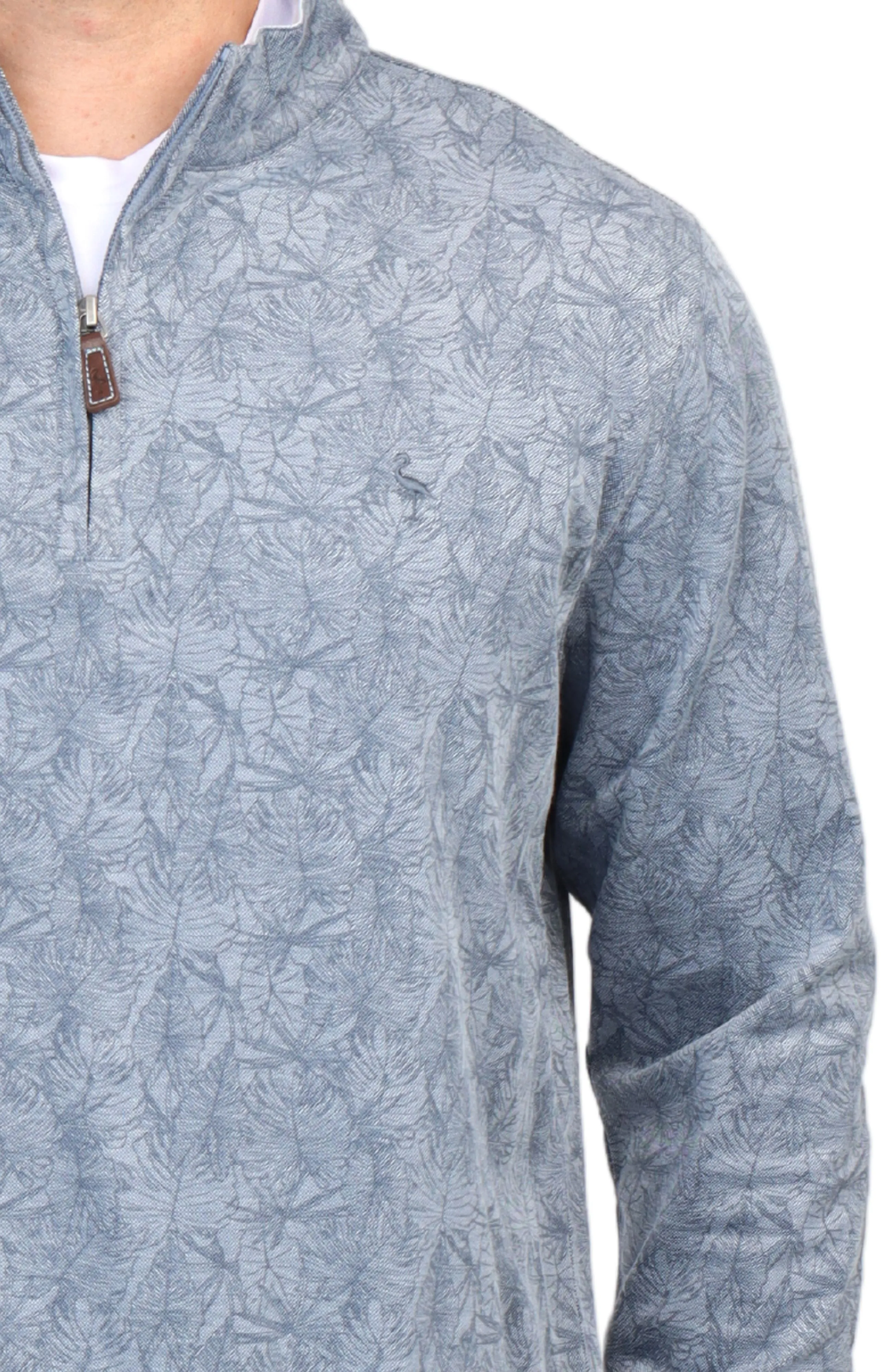 Tropical Print Pique Quarter-Zip