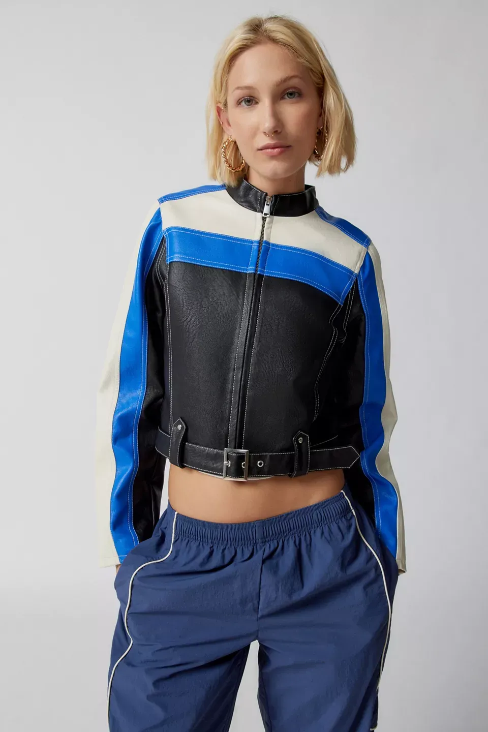 UO Jordan Faux Leather Fit Racer Moto Jacket by TJS