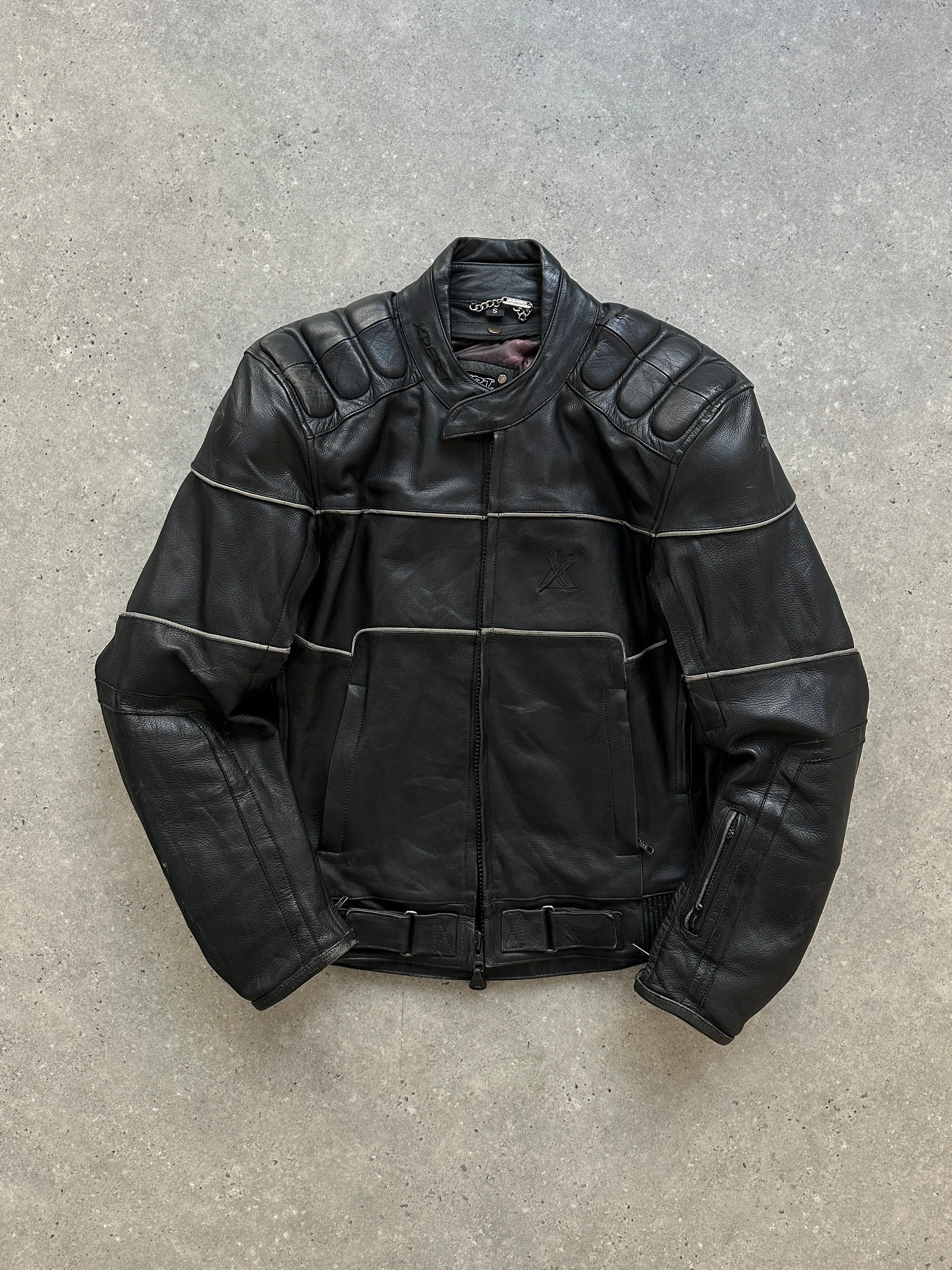 Vintage Leather Motorcycle Jacket - S