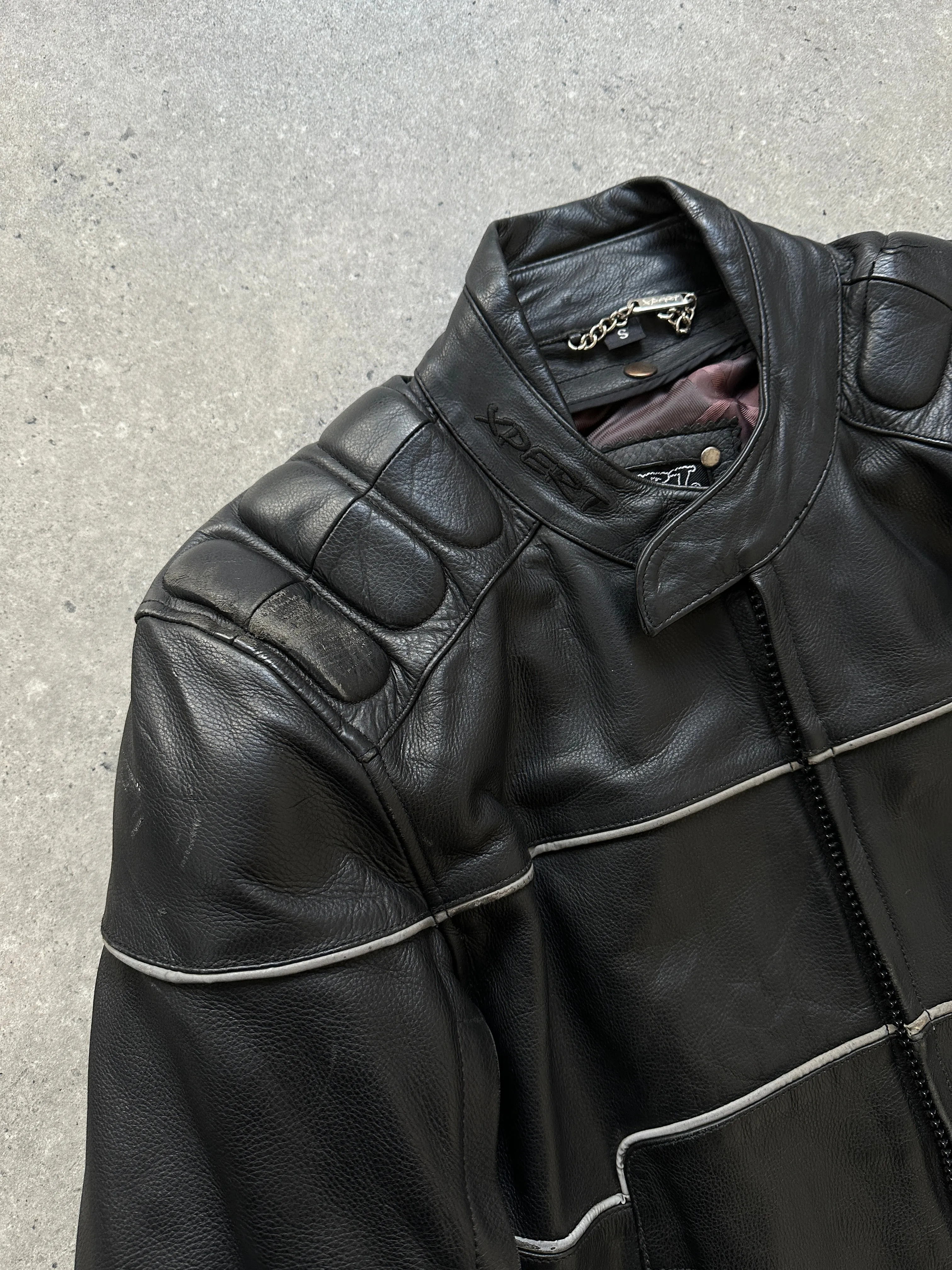 Vintage Leather Motorcycle Jacket - S