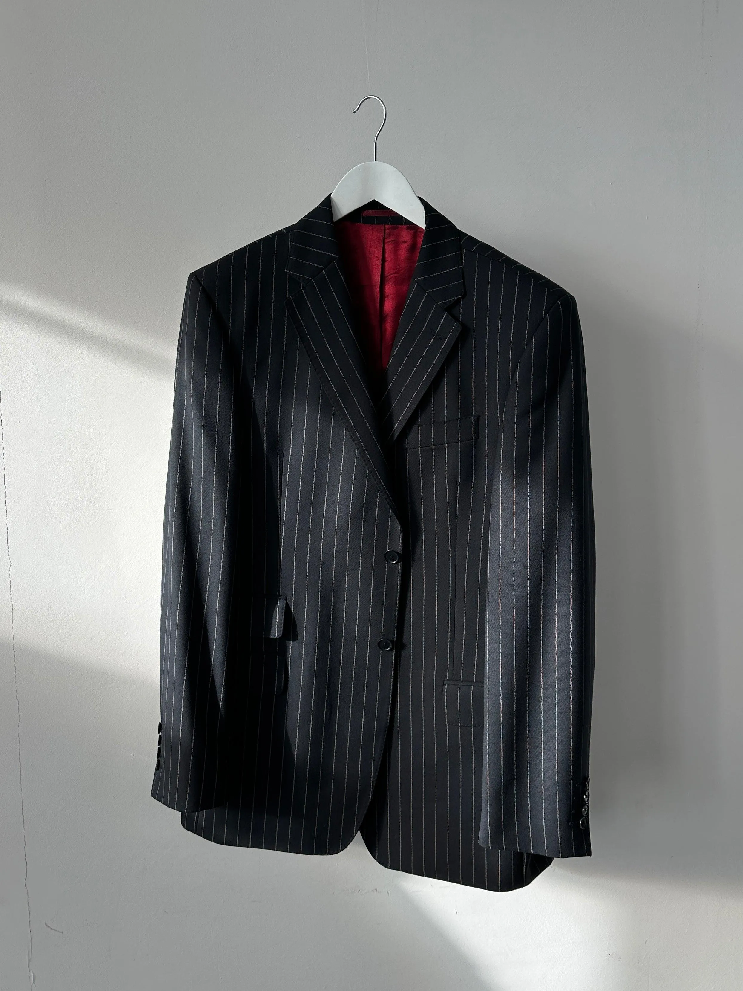 Vintage Pinstripe Pure Wool Single Breasted Blazer - 44L/XXL