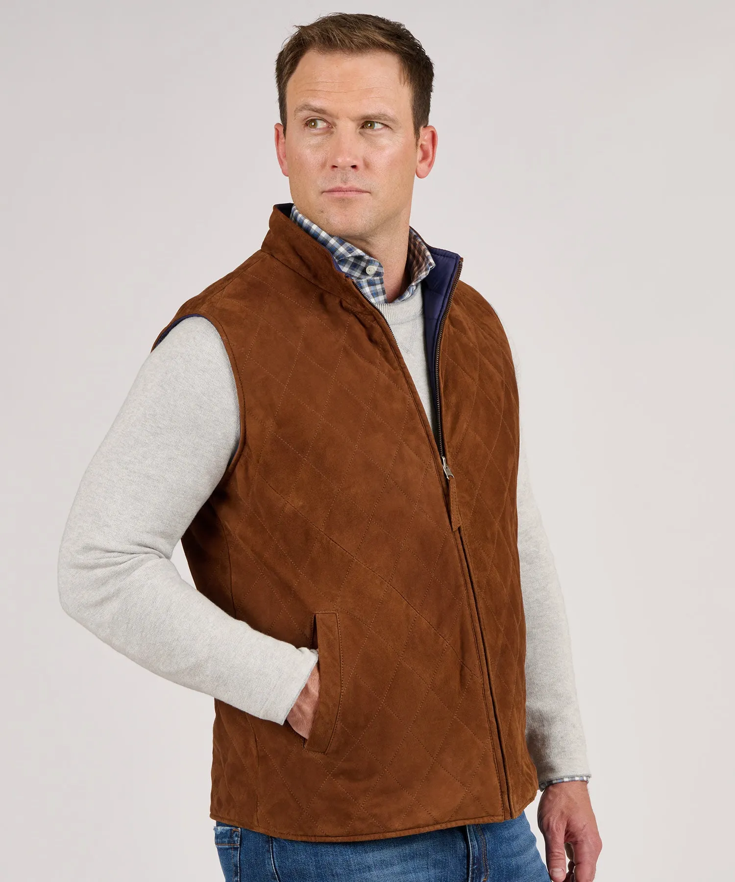 Westport Black Reversible Suede Vest