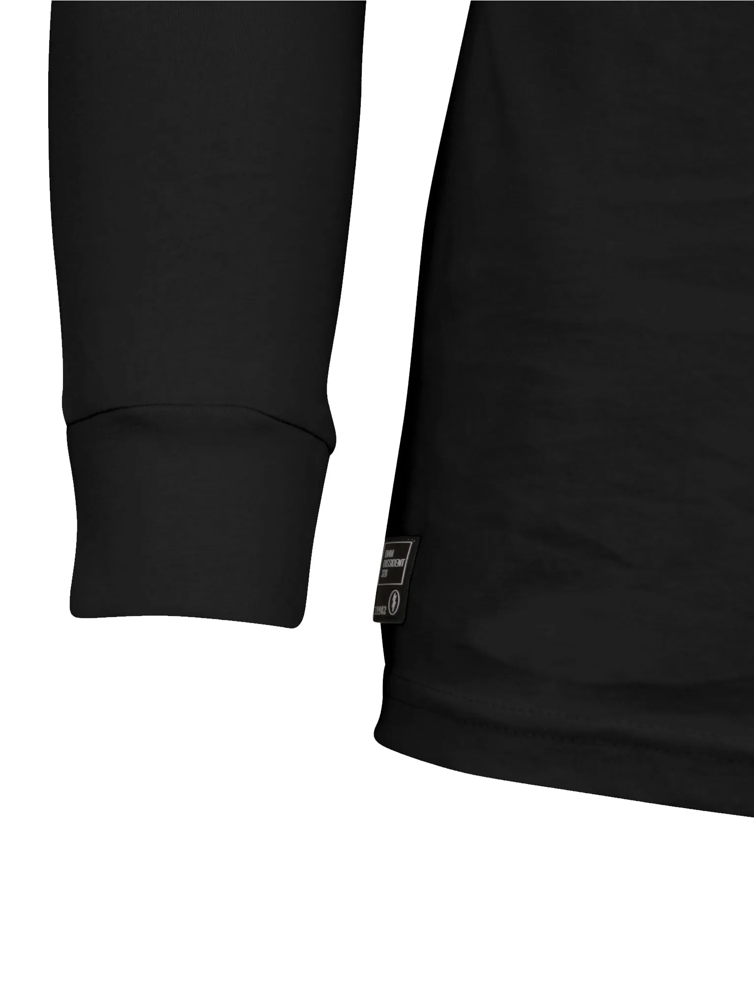 Whyer Mock T-Shirt Insert Long Sleeve T-Shirt in Black - Dissident