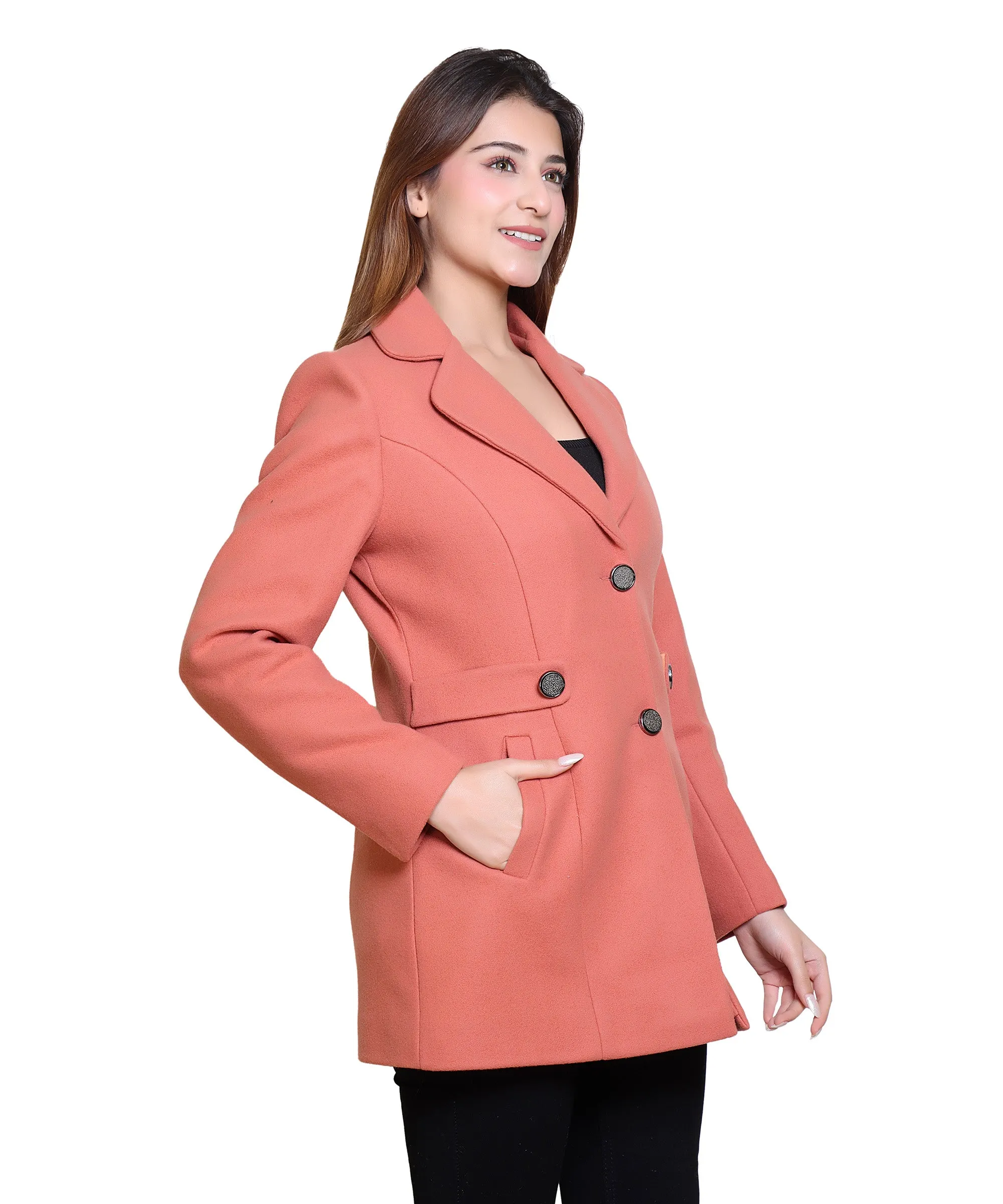 Women Winter Wear Full Sleeve Regular Fit Coat  For Casual Wear