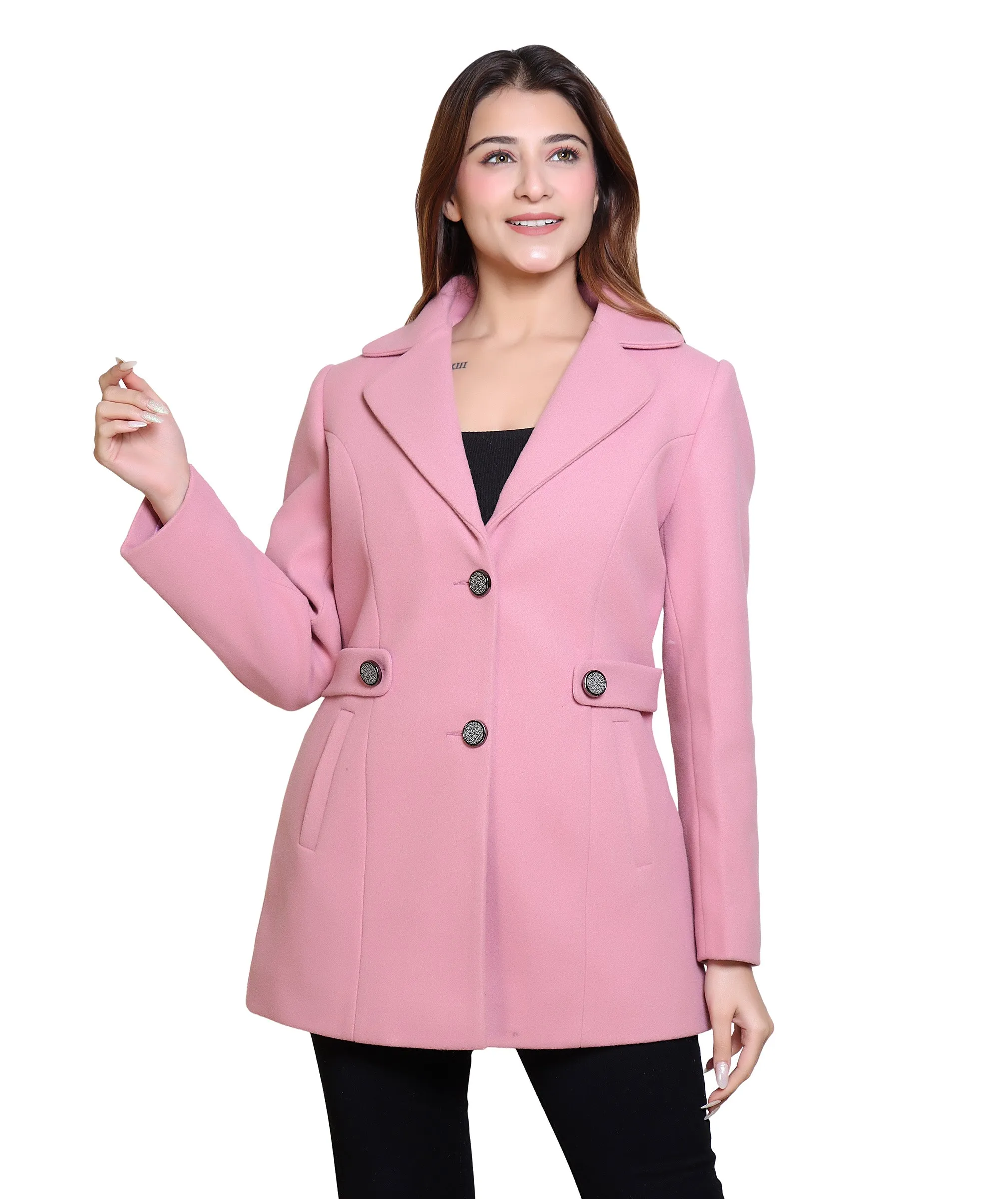 Women Winter Wear Full Sleeve Regular Fit Coat  For Casual Wear