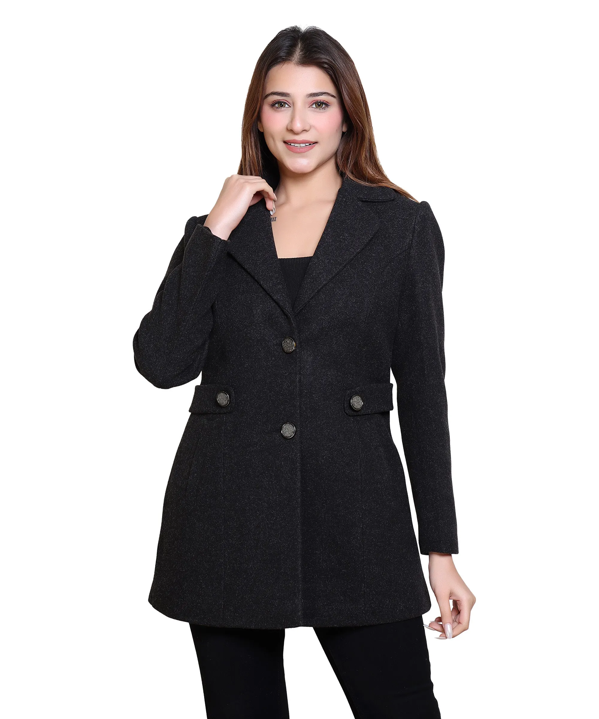 Women Winter Wear Full Sleeve Regular Fit Coat  For Casual Wear