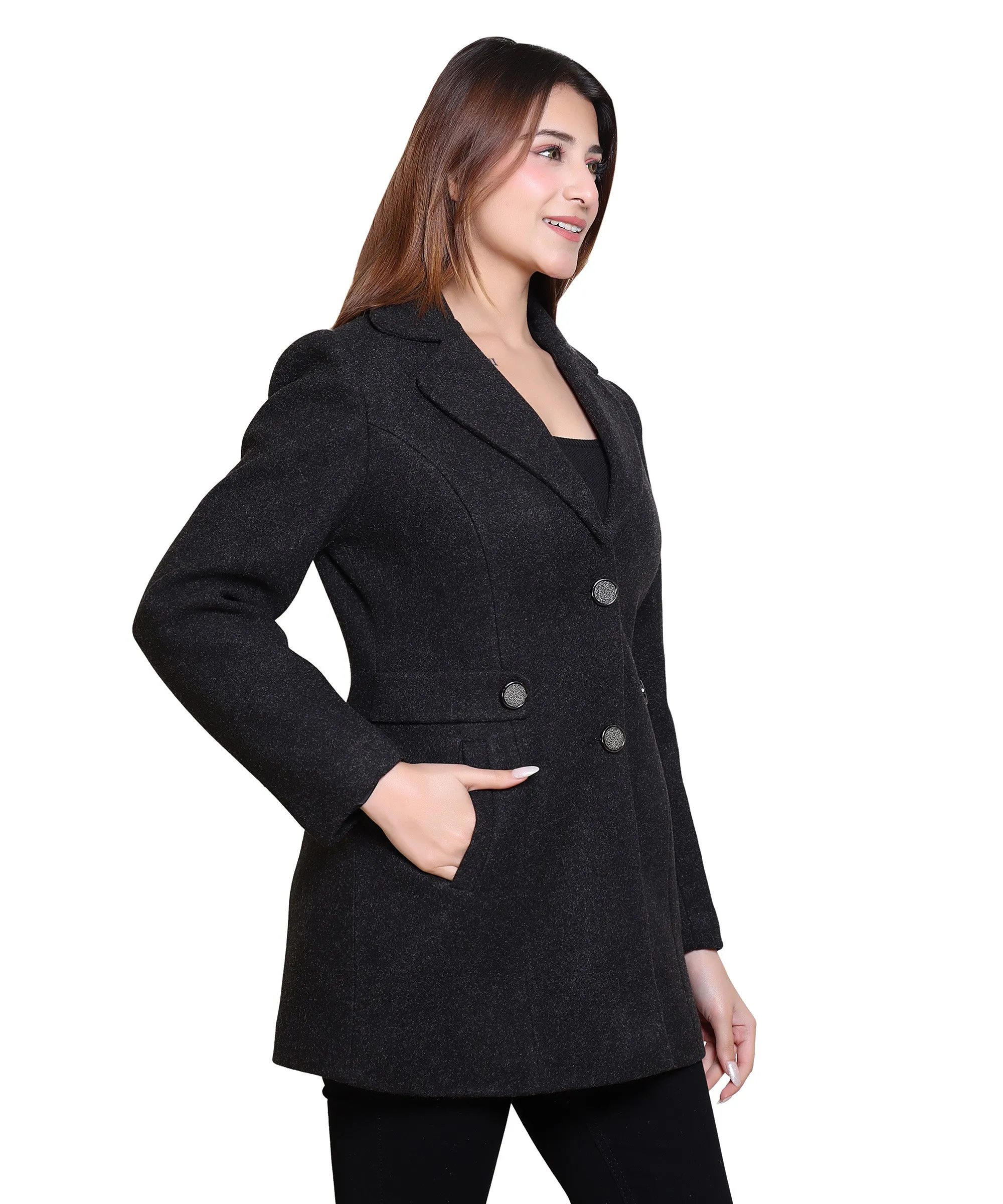 Women Winter Wear Full Sleeve Regular Fit Coat  For Casual Wear