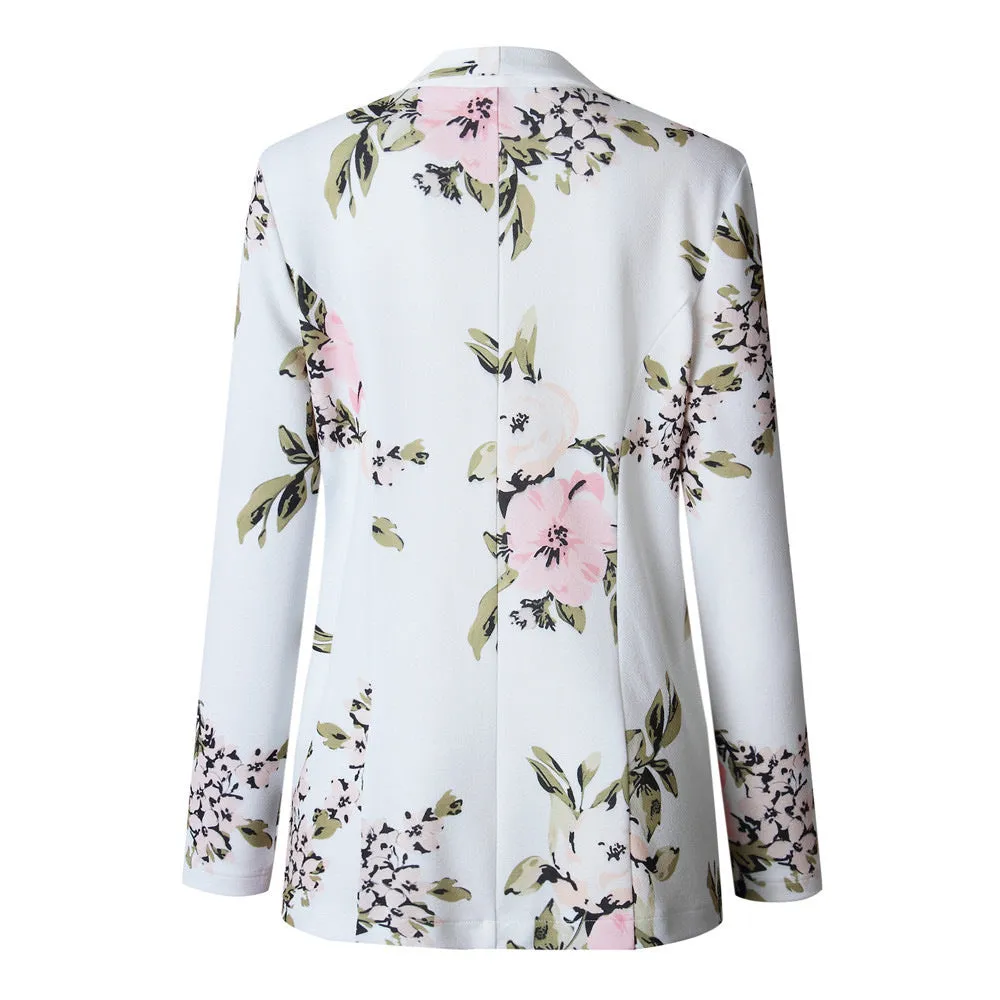 Women's Long Sleeve Printed Blazer- GlamzLife