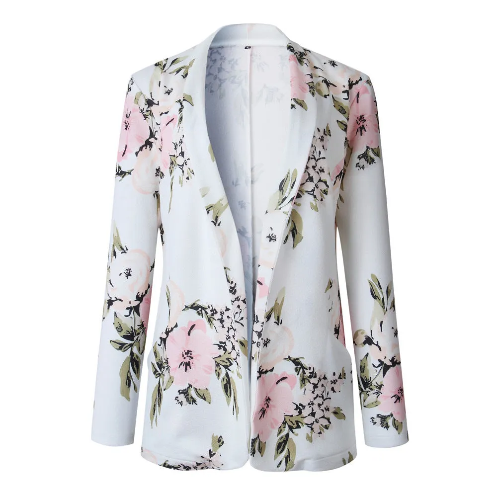 Women's Long Sleeve Printed Blazer- GlamzLife