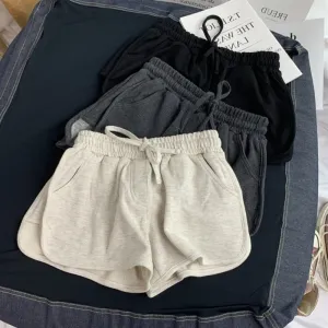 Women's Loose Summer Shorts Solid Colors High with Elastic High Waist