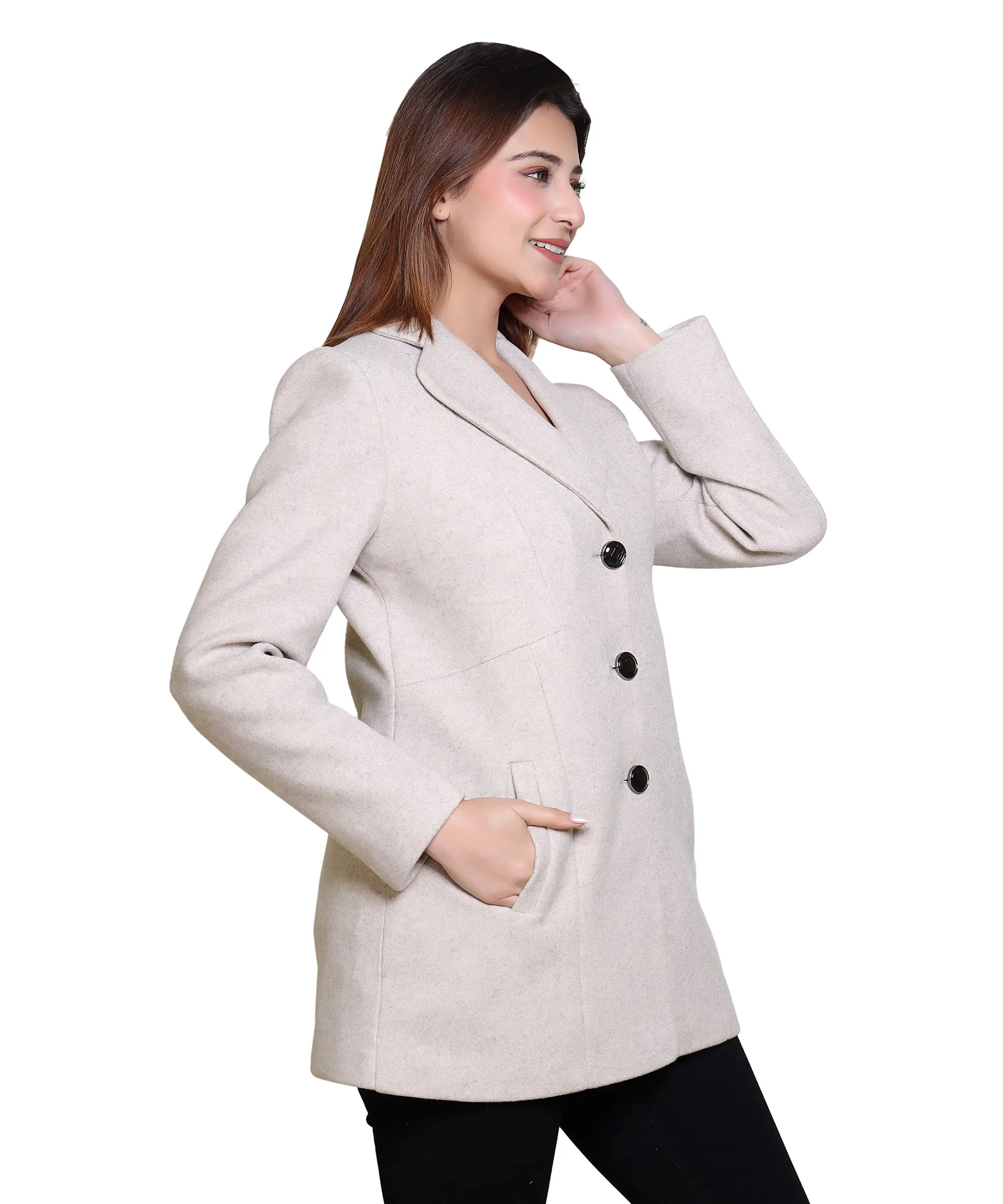 Women’s Winter Wear Coat Regular Fit For Casual Wear | Collared Neck Full Sleeve