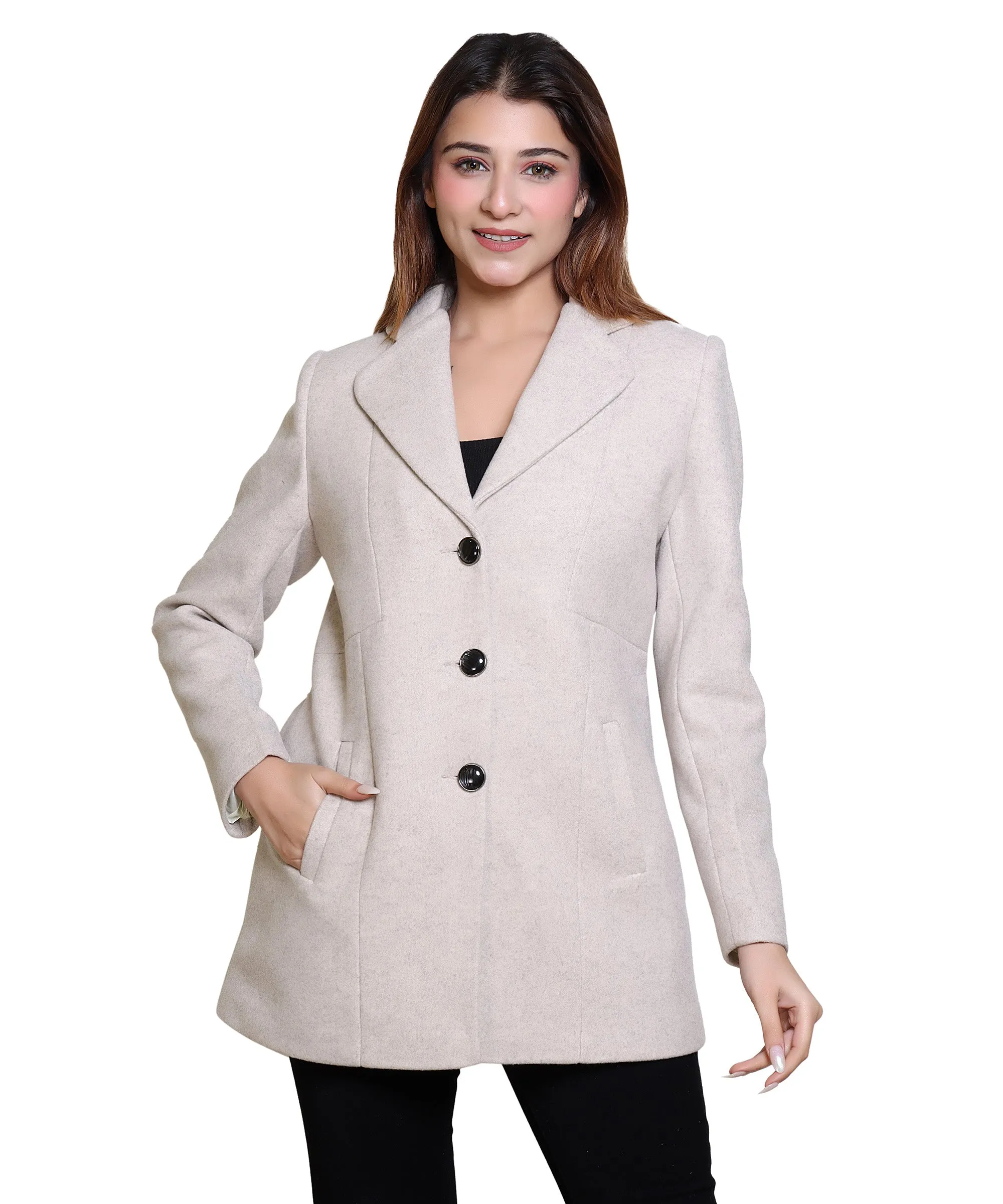 Women’s Winter Wear Coat Regular Fit For Casual Wear | Collared Neck Full Sleeve