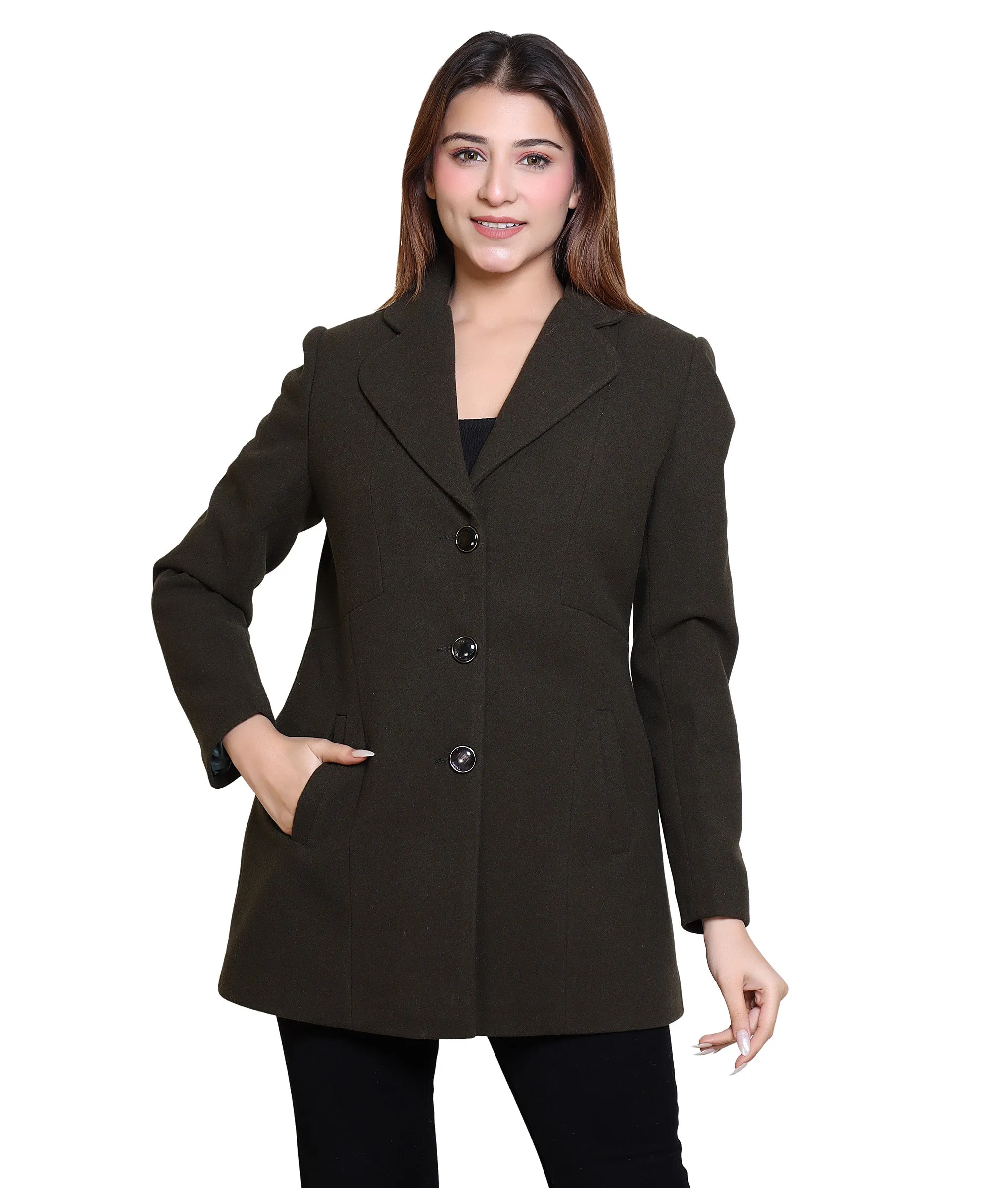 Women’s Winter Wear Coat Regular Fit For Casual Wear | Collared Neck Full Sleeve