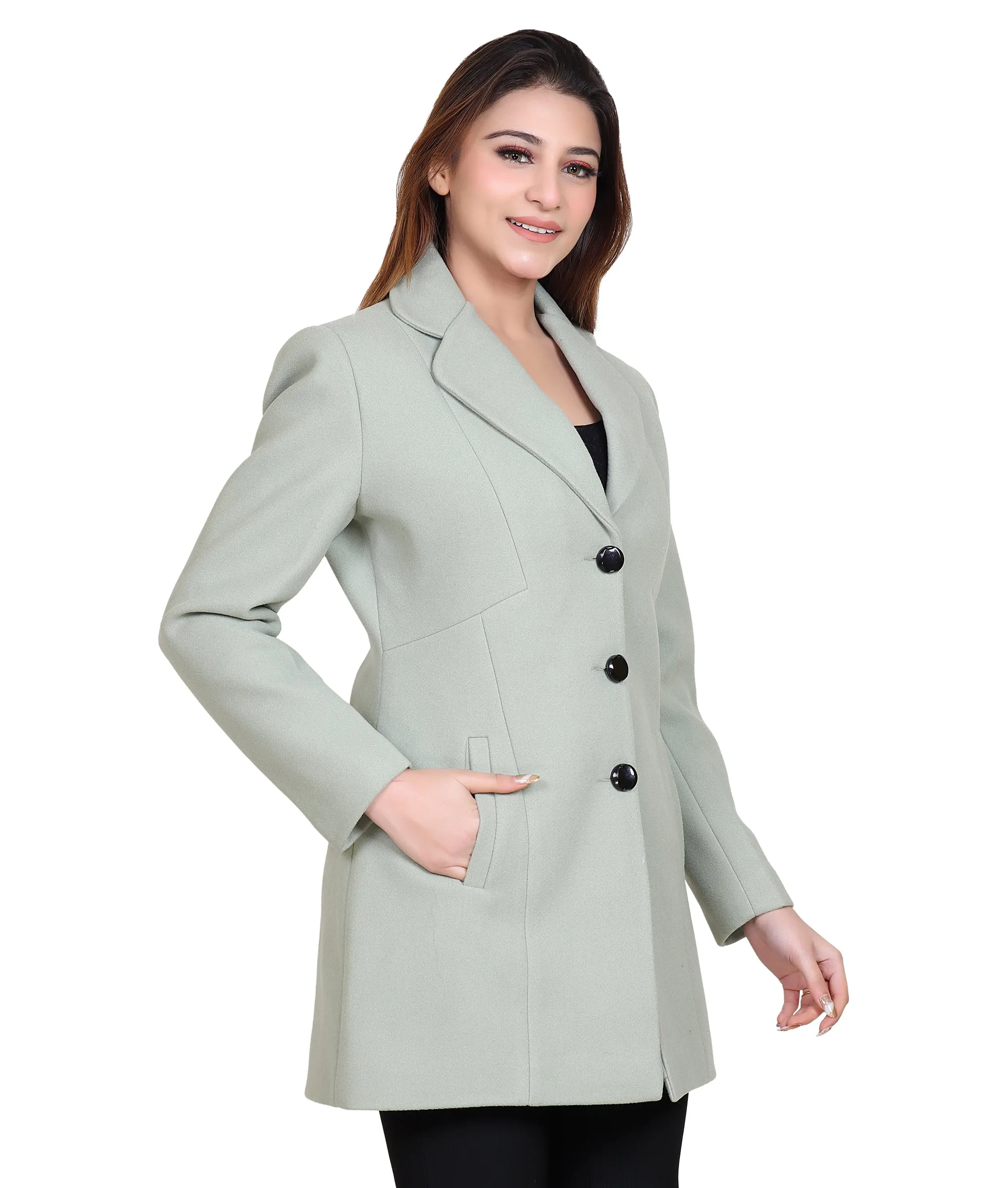 Women’s Winter Wear Coat Regular Fit For Casual Wear | Collared Neck Full Sleeve