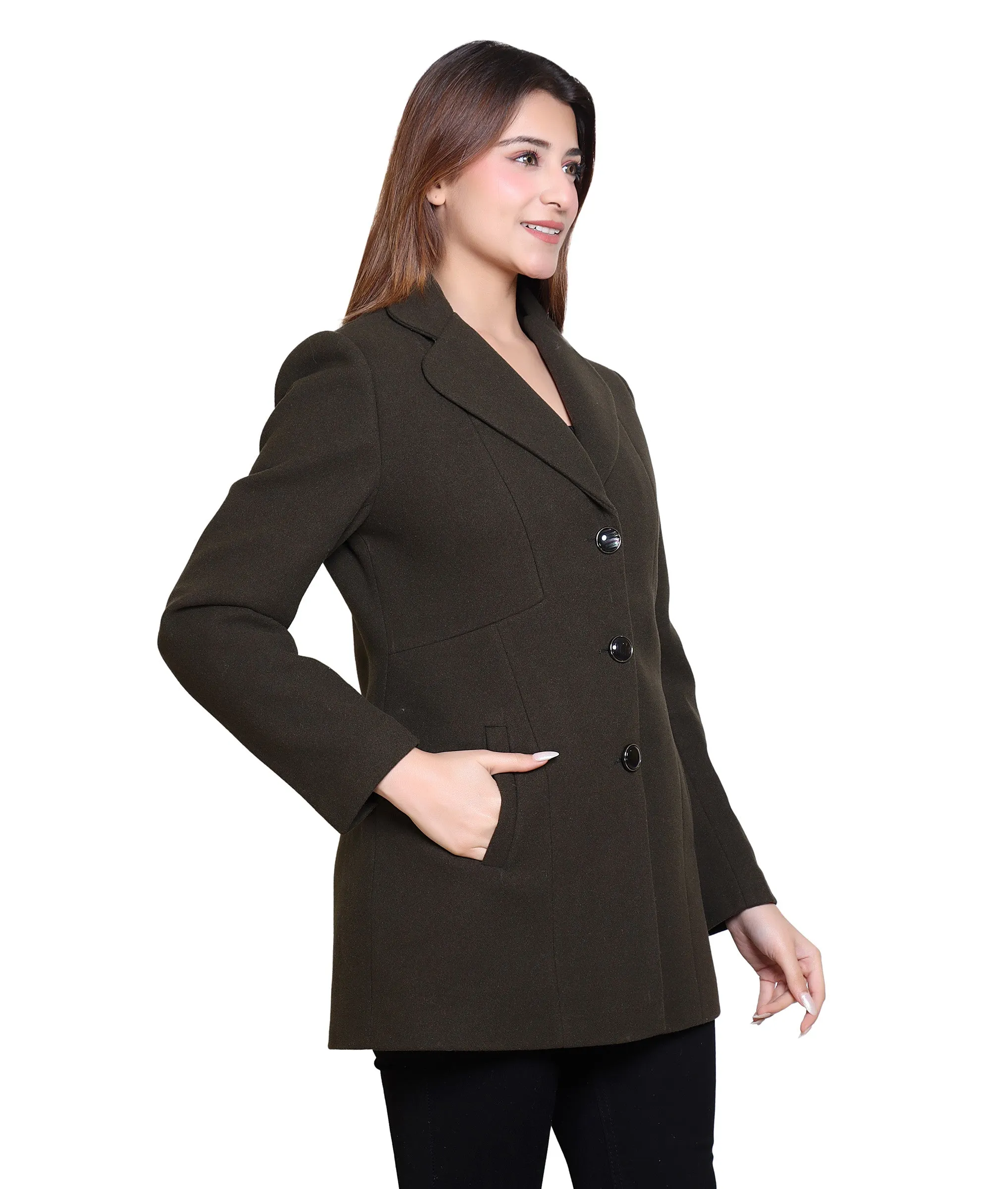 Women’s Winter Wear Coat Regular Fit For Casual Wear | Collared Neck Full Sleeve