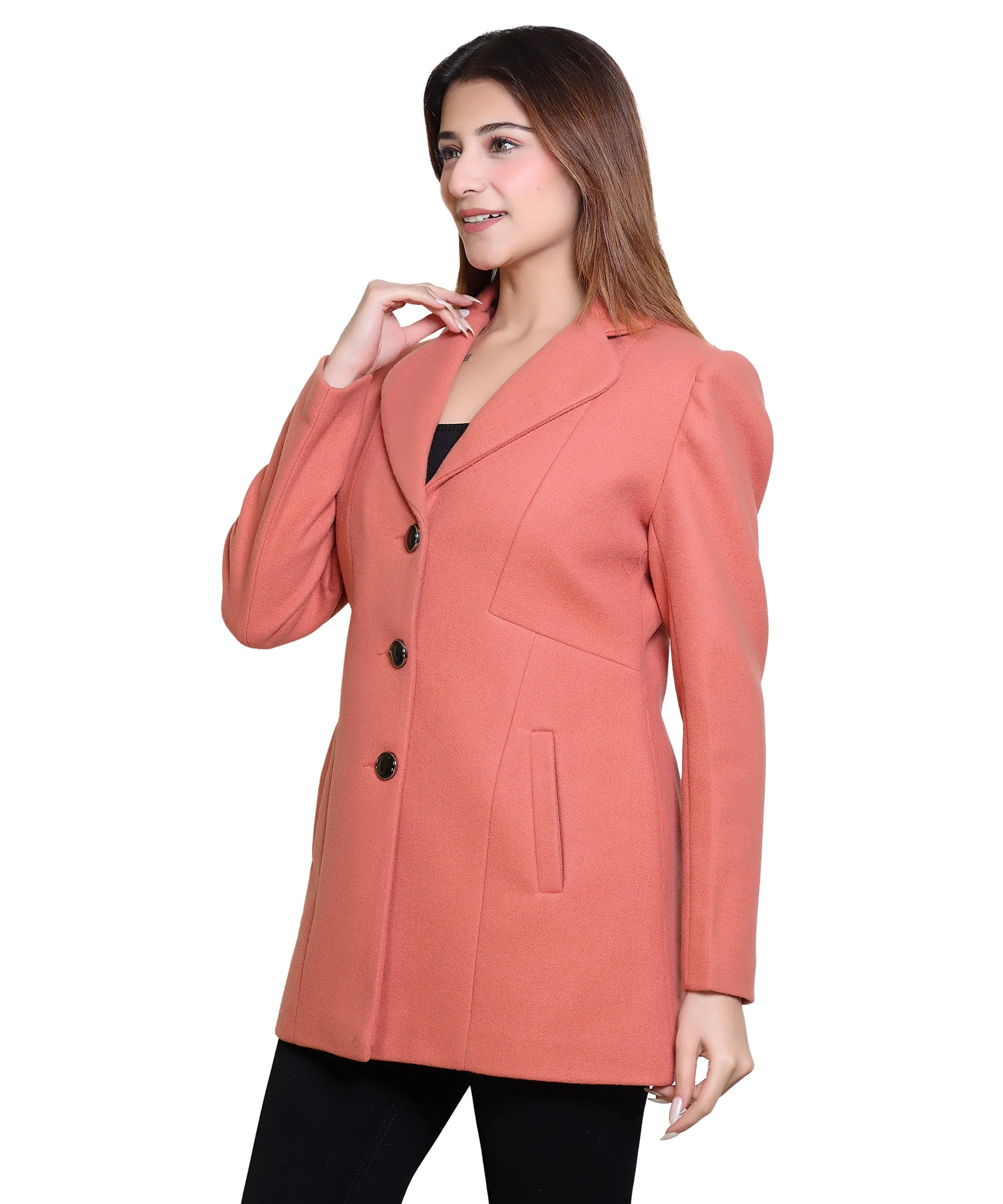 Women’s Winter Wear Coat Regular Fit For Casual Wear | Collared Neck Full Sleeve