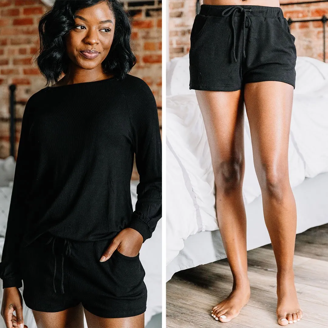 You've Got It Black Waffle Shorts