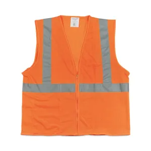 Zipper Safety Vest, X-large, Hi-viz Orange